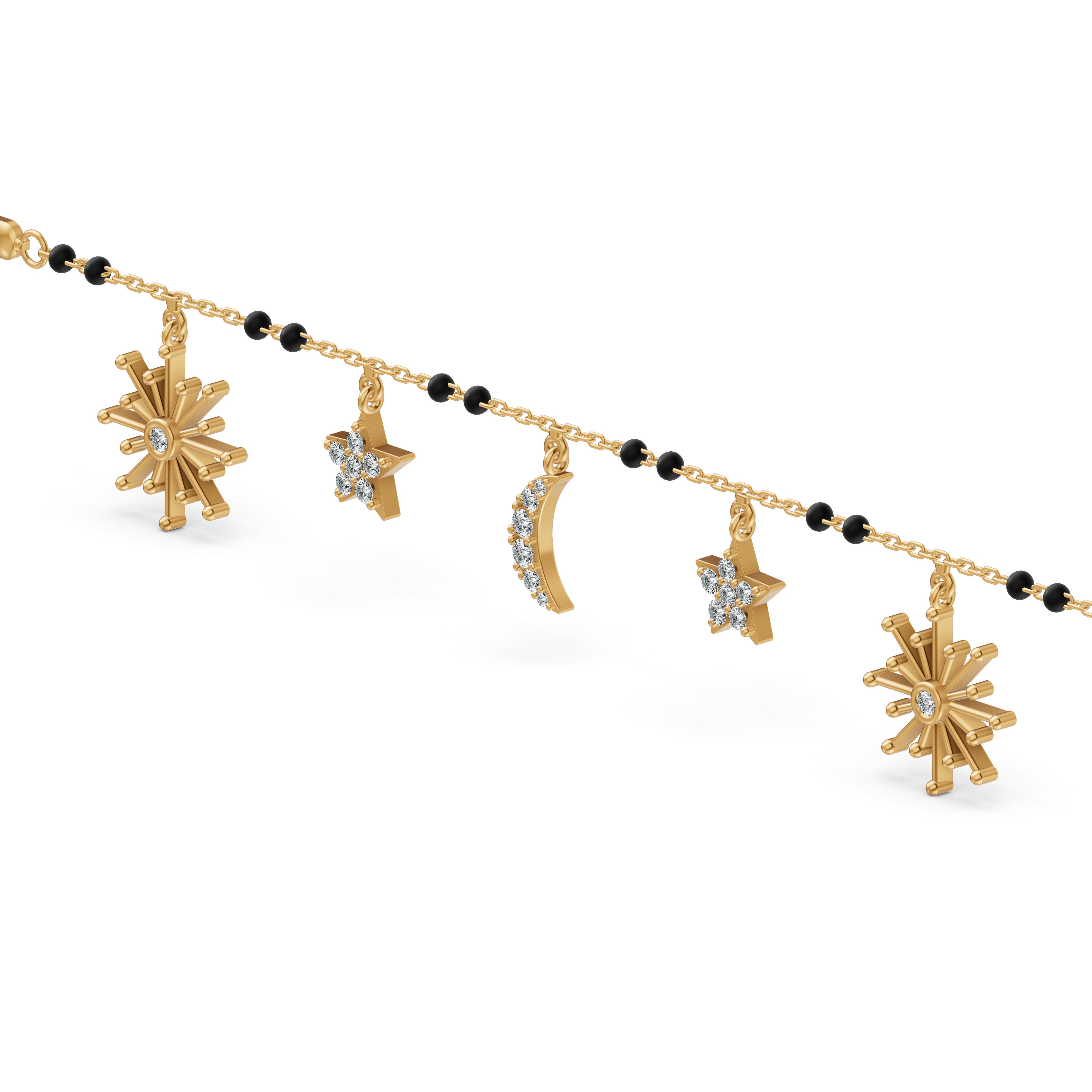 Celestial Harmony Charm Diamond Bracelet
