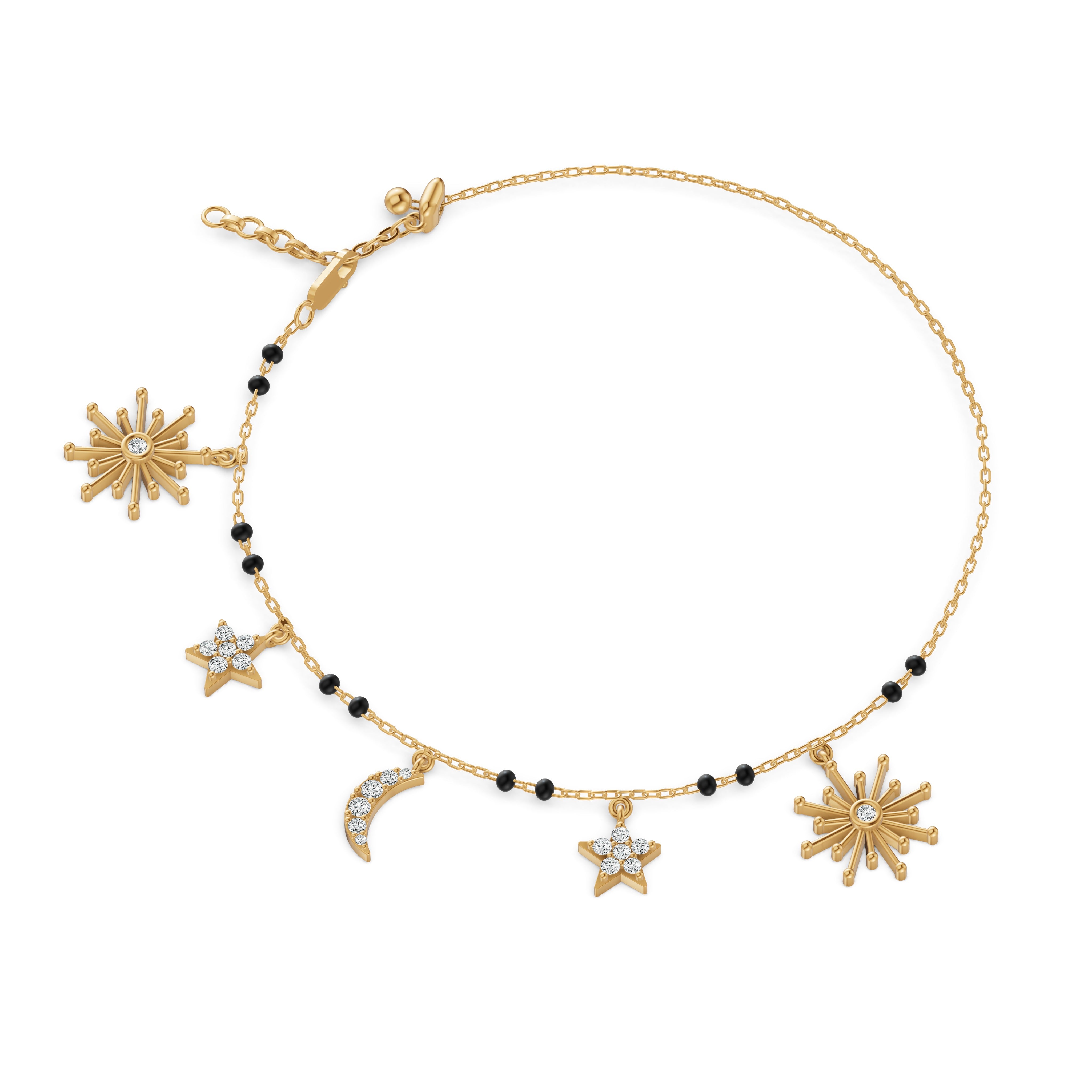 Celestial Harmony Charm Diamond Bracelet