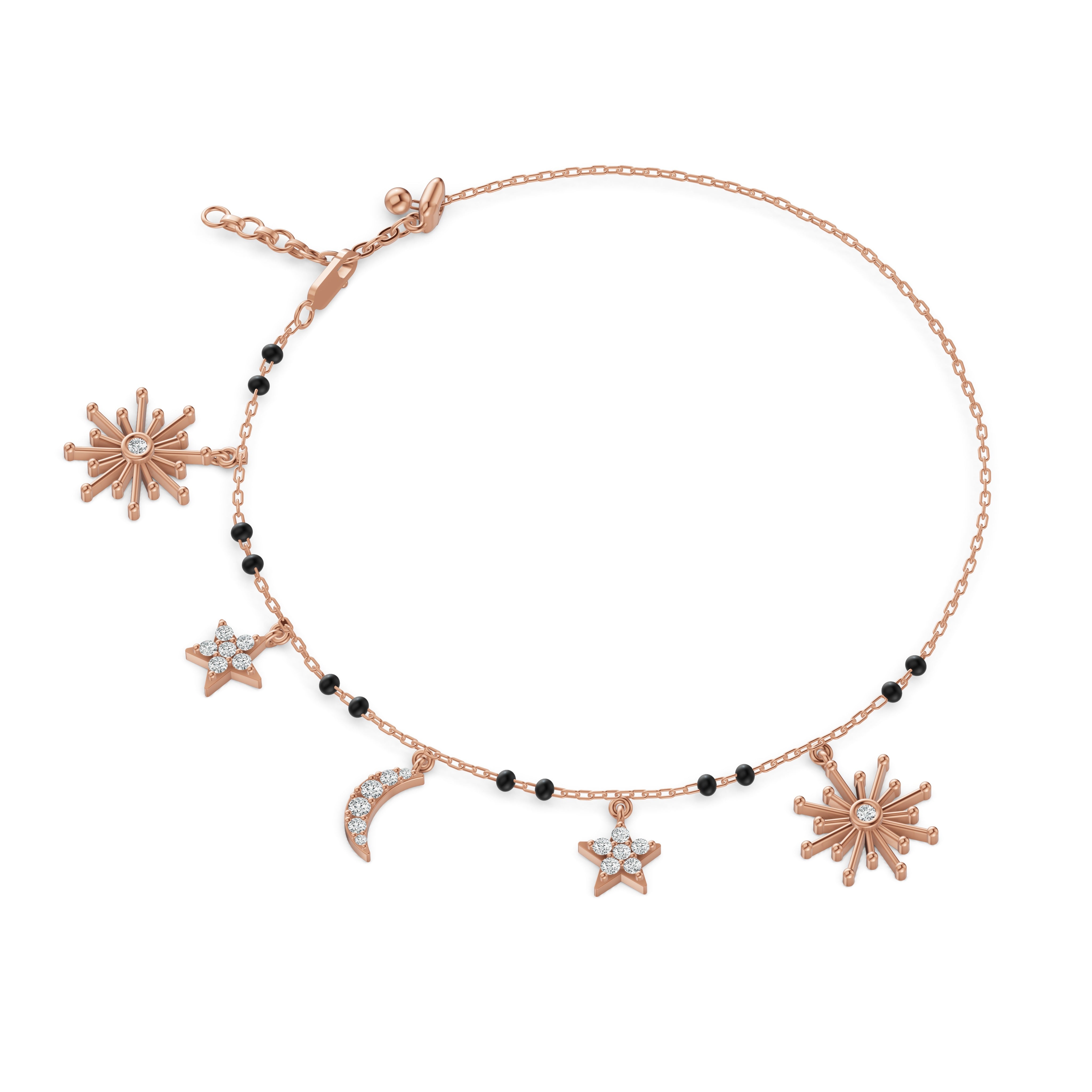 Celestial Harmony Charm Diamond Bracelet