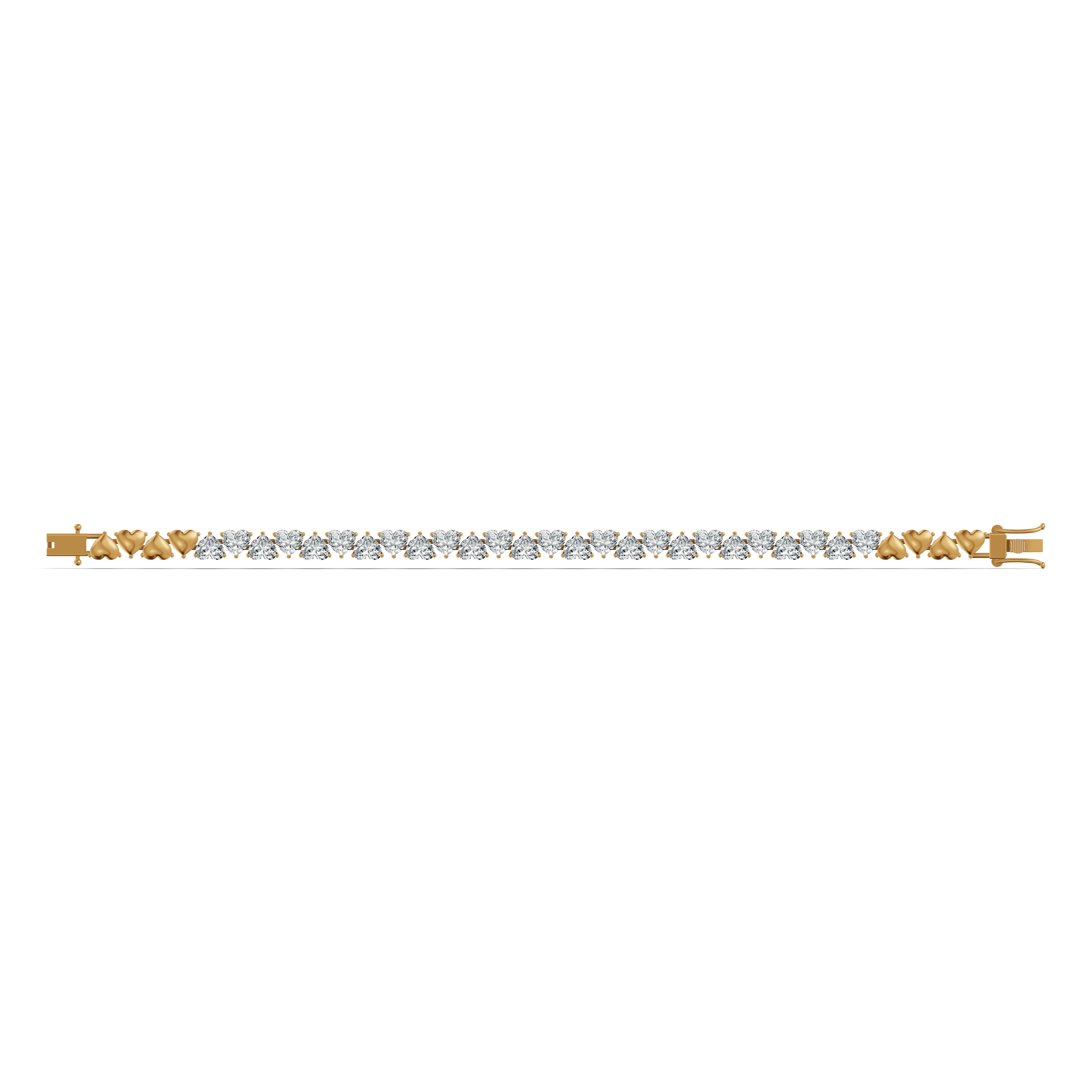 Heart Solitaire Diamond Tennis Bracelet