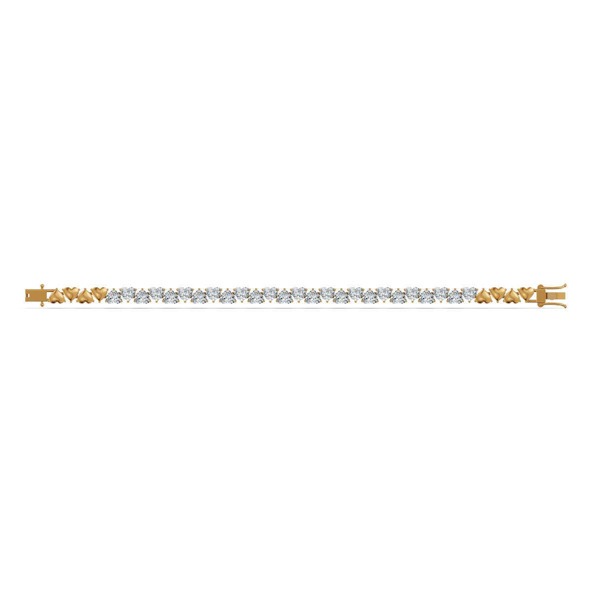 Heart Solitaire Diamond Tennis Bracelet