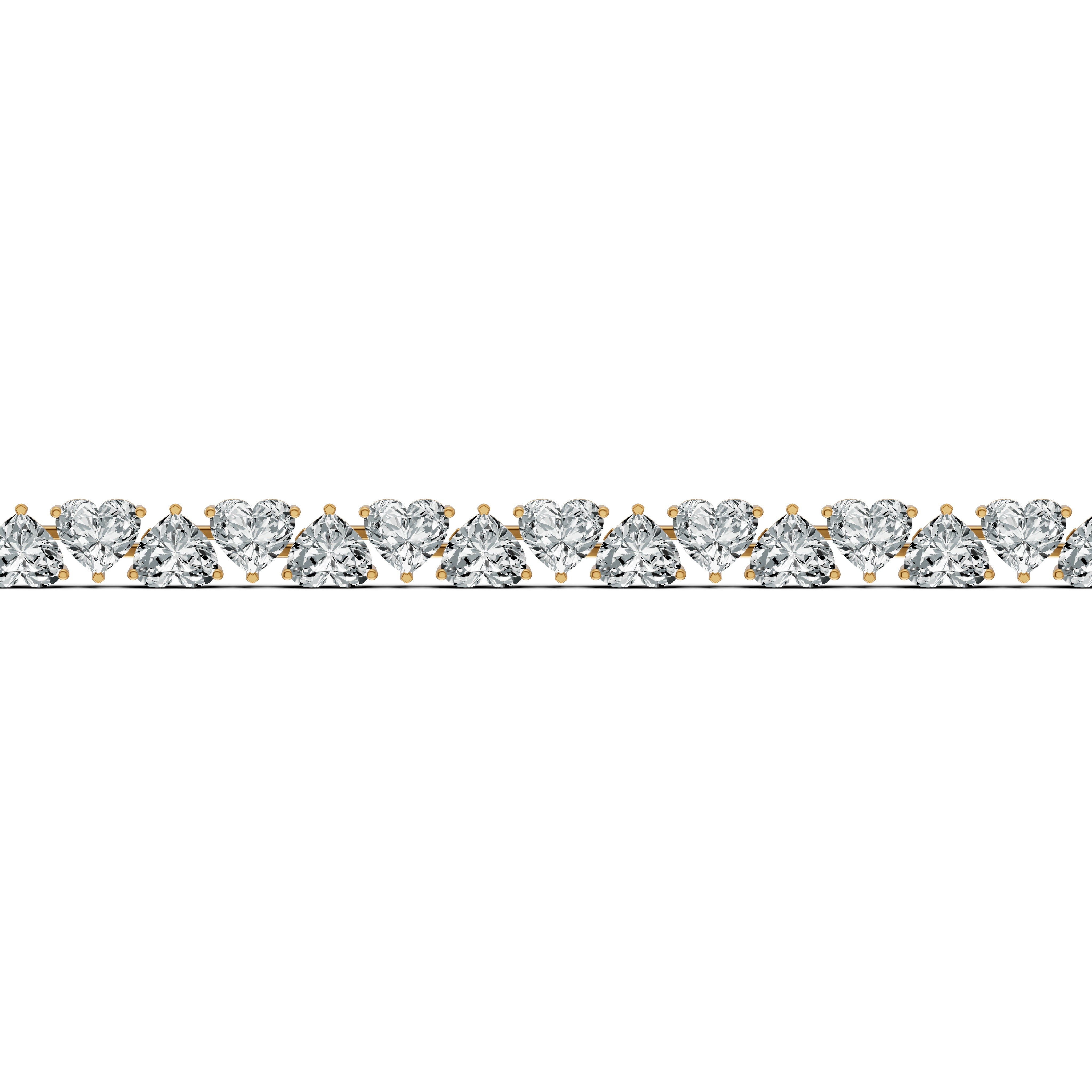 Heart Solitaire Diamond Tennis Bracelet