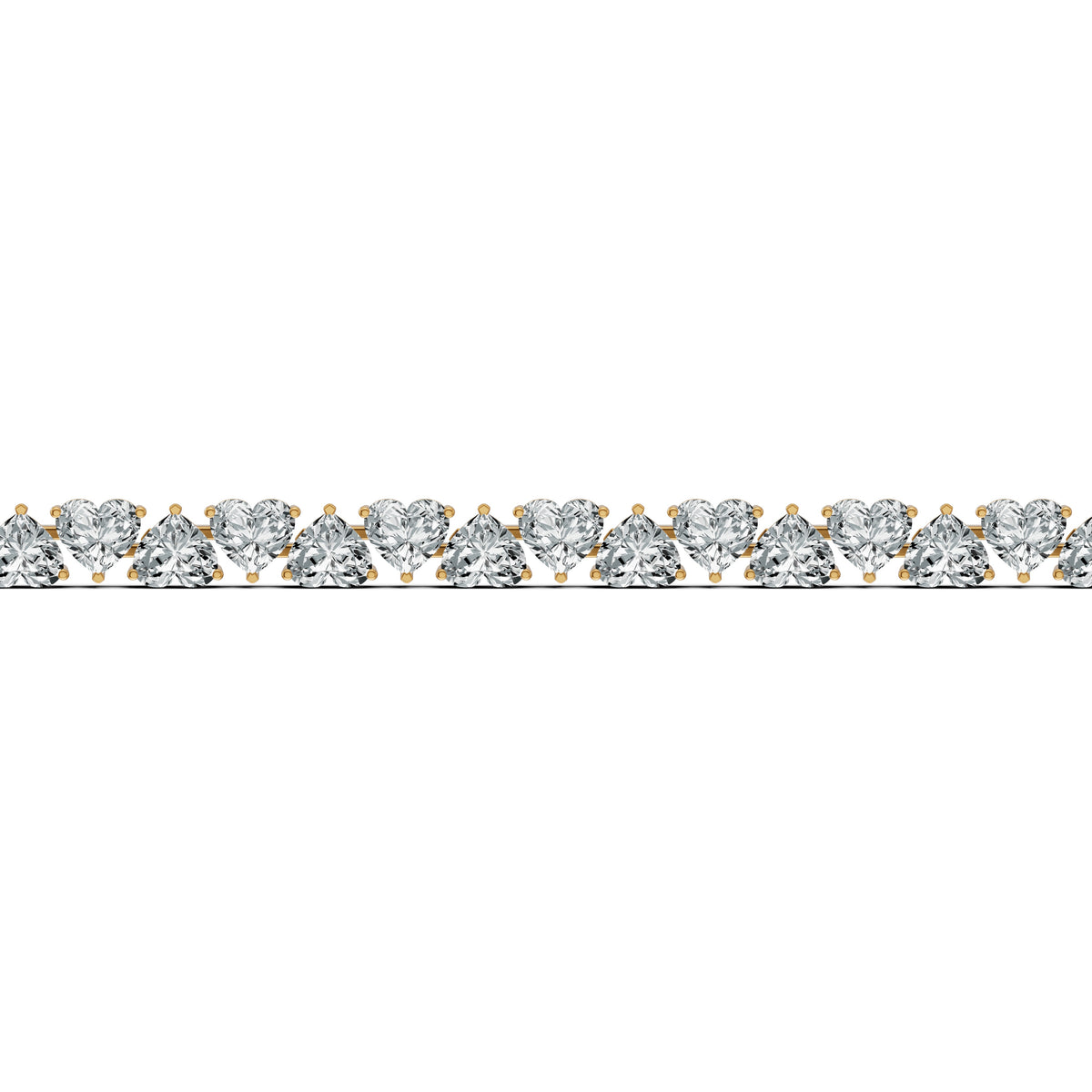 Heart Solitaire Diamond Tennis Bracelet