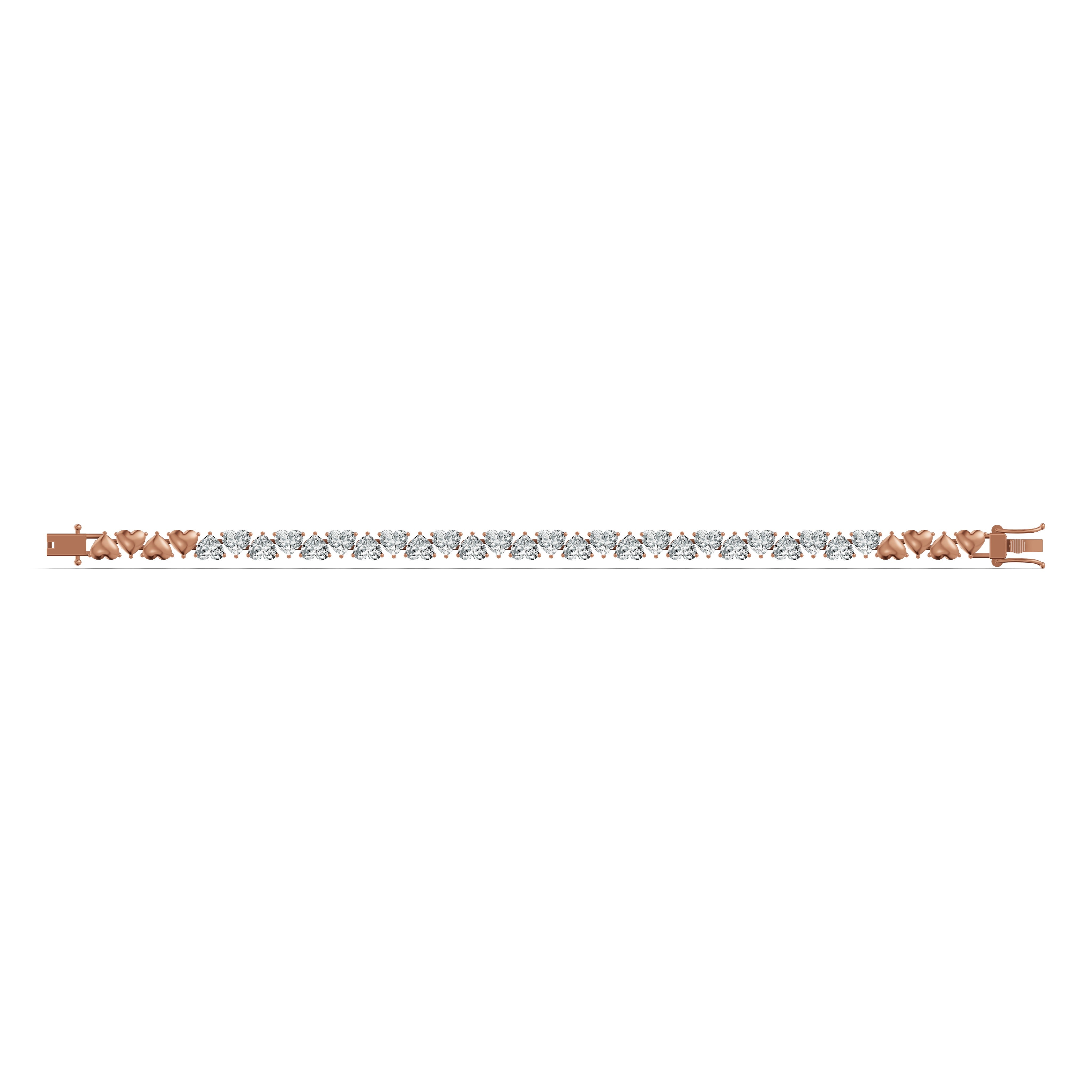 Heart Solitaire Diamond Tennis Bracelet