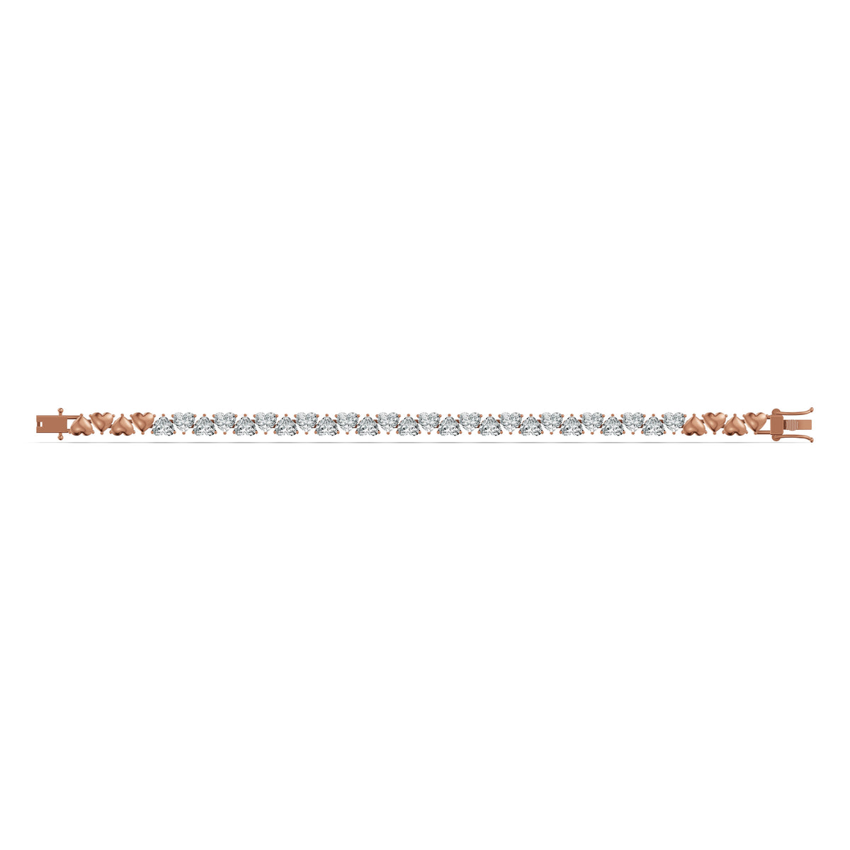 Heart Solitaire Diamond Tennis Bracelet