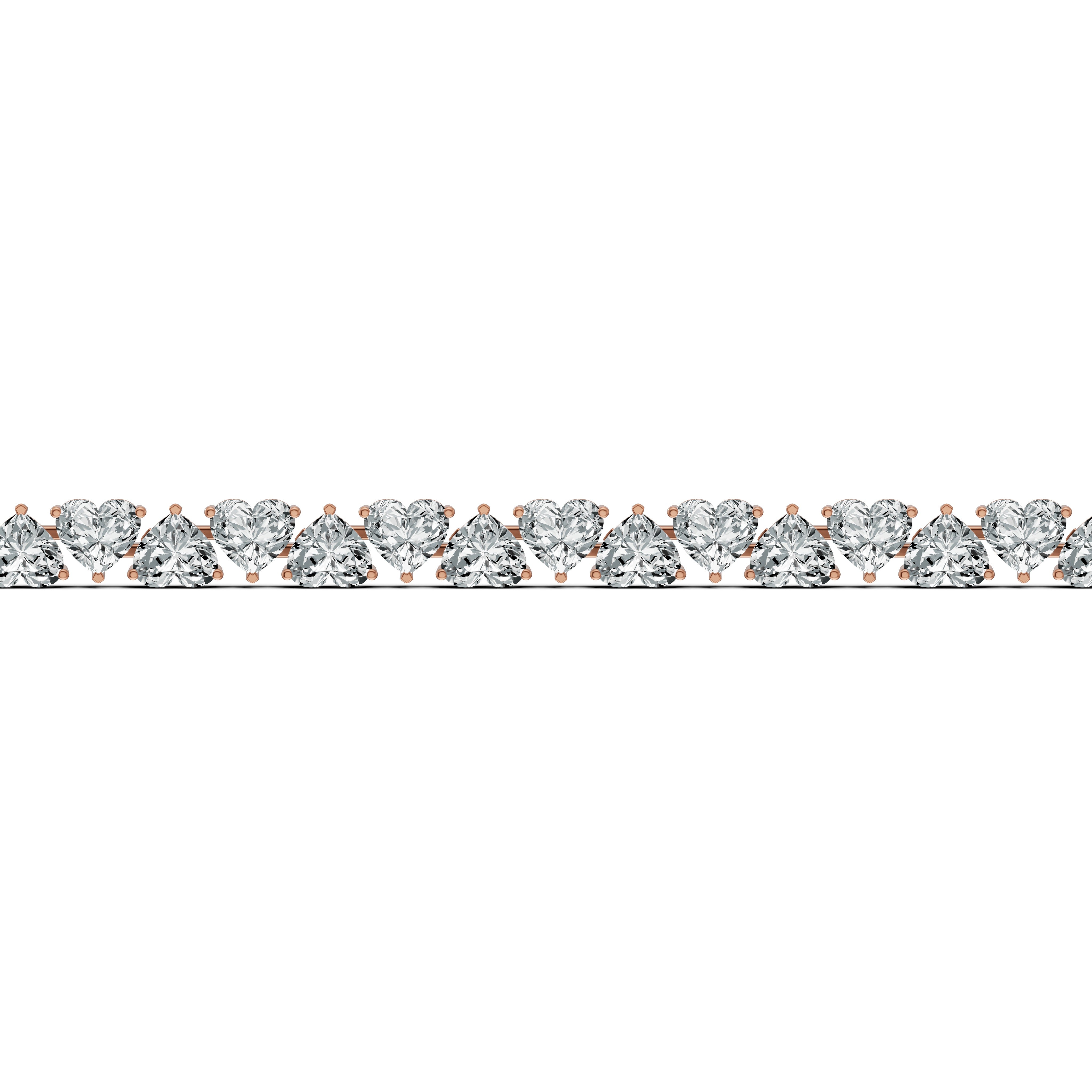 Heart Solitaire Diamond Tennis Bracelet