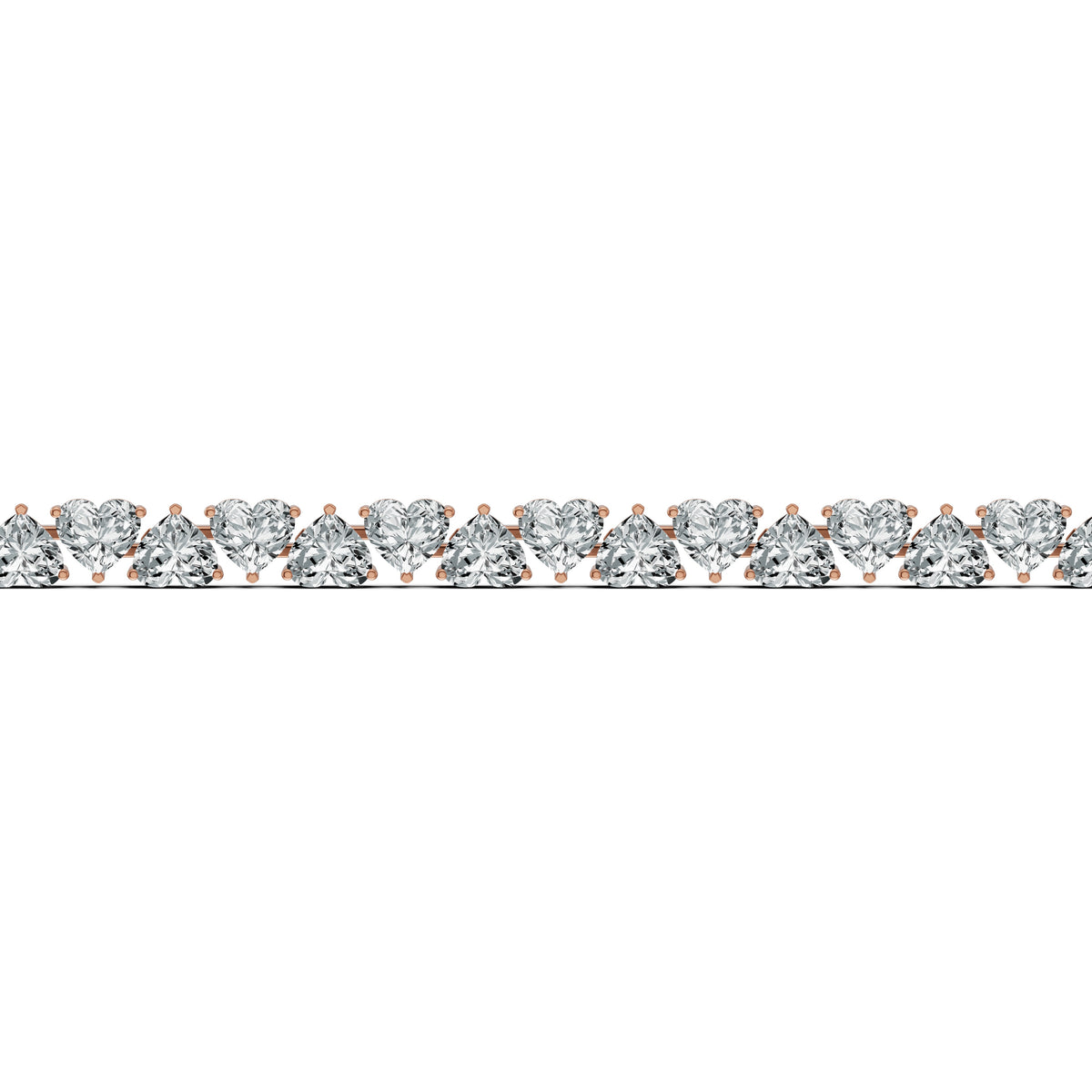 Heart Solitaire Diamond Tennis Bracelet
