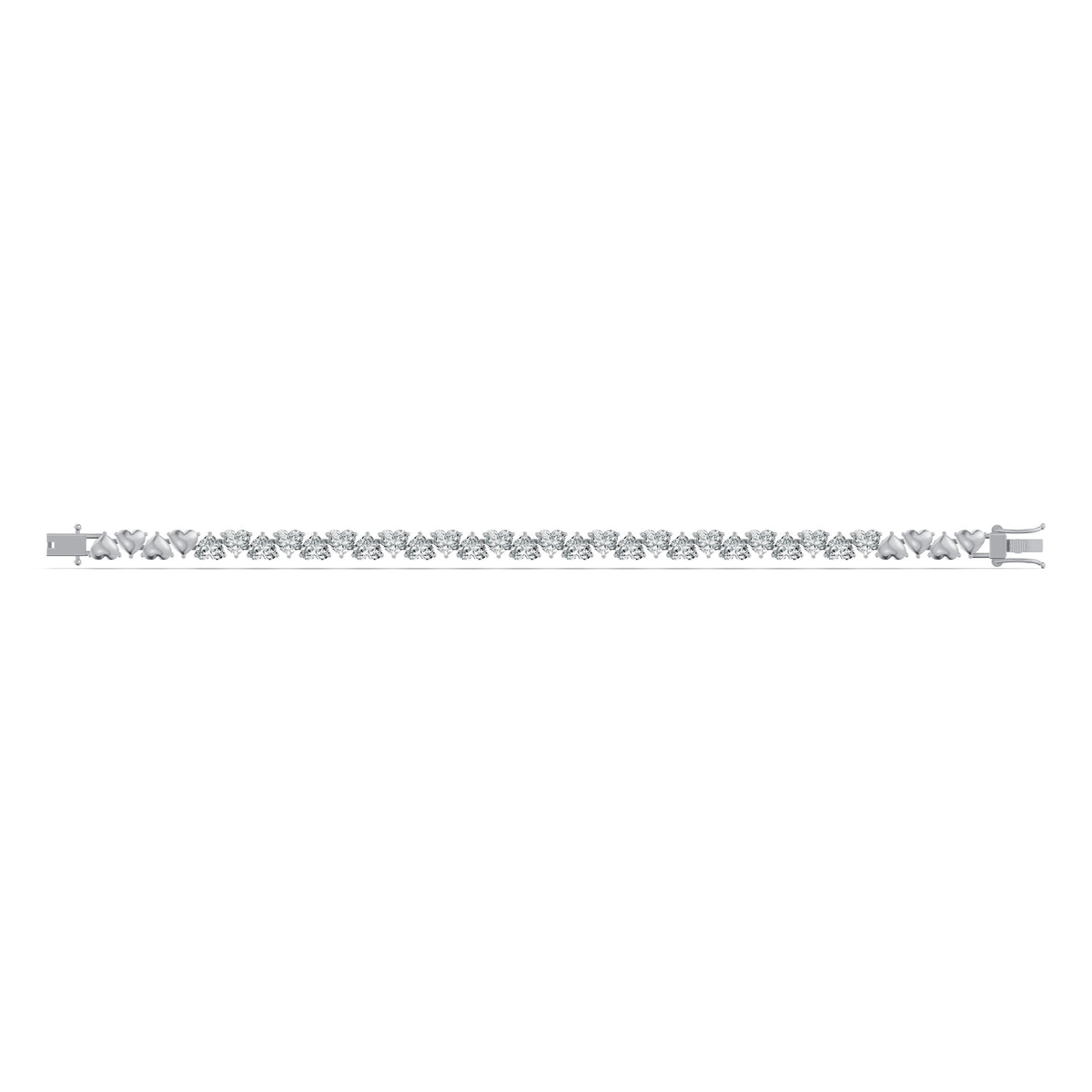 Heart Solitaire Diamond Tennis Bracelet