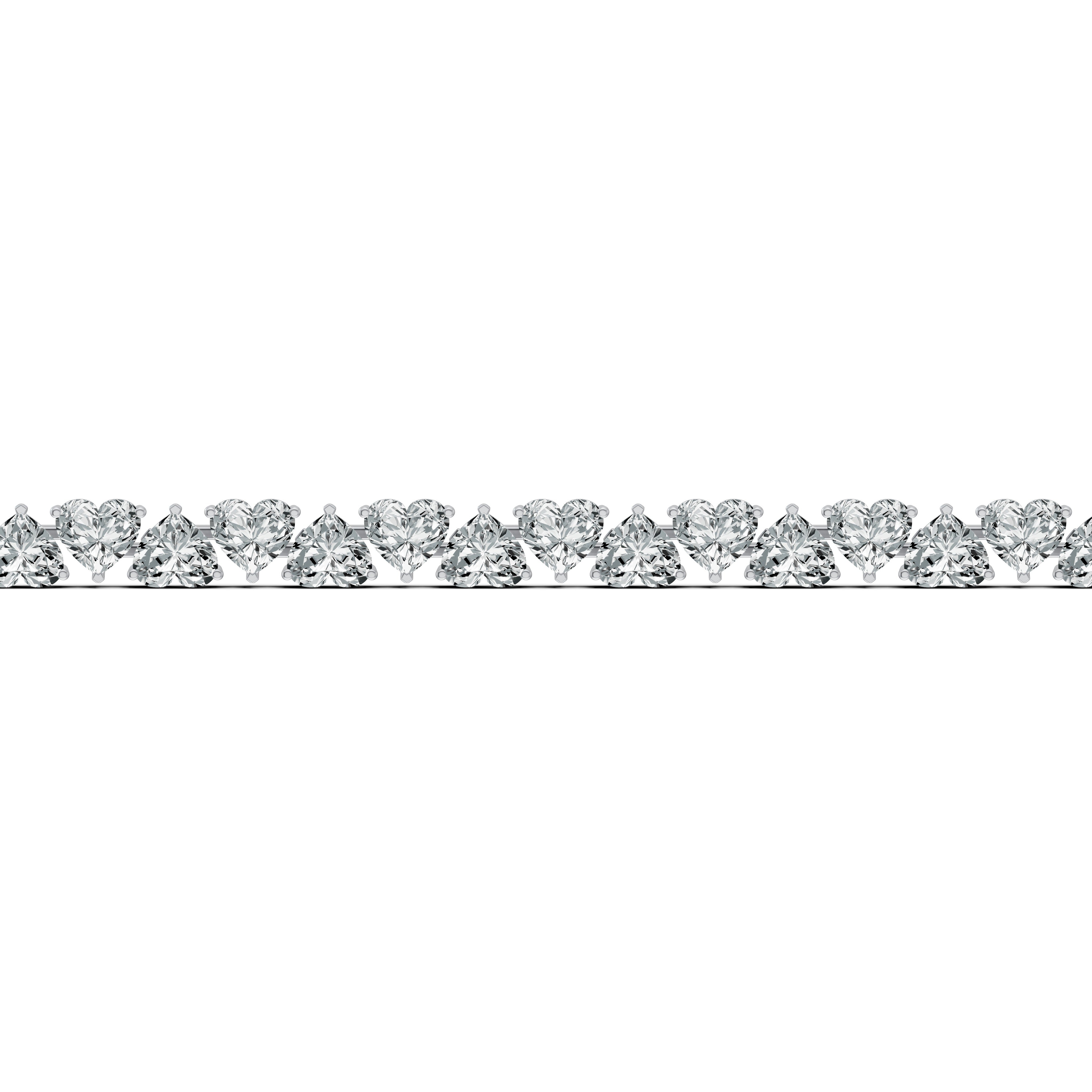 Heart Solitaire Diamond Tennis Bracelet