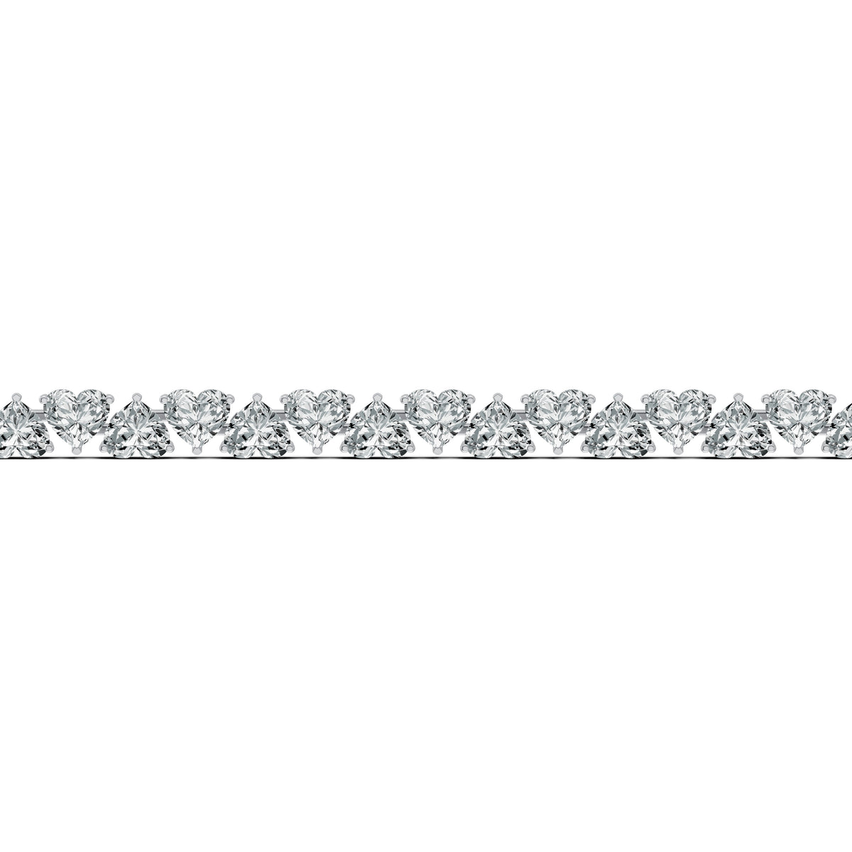 Heart Solitaire Diamond Tennis Bracelet