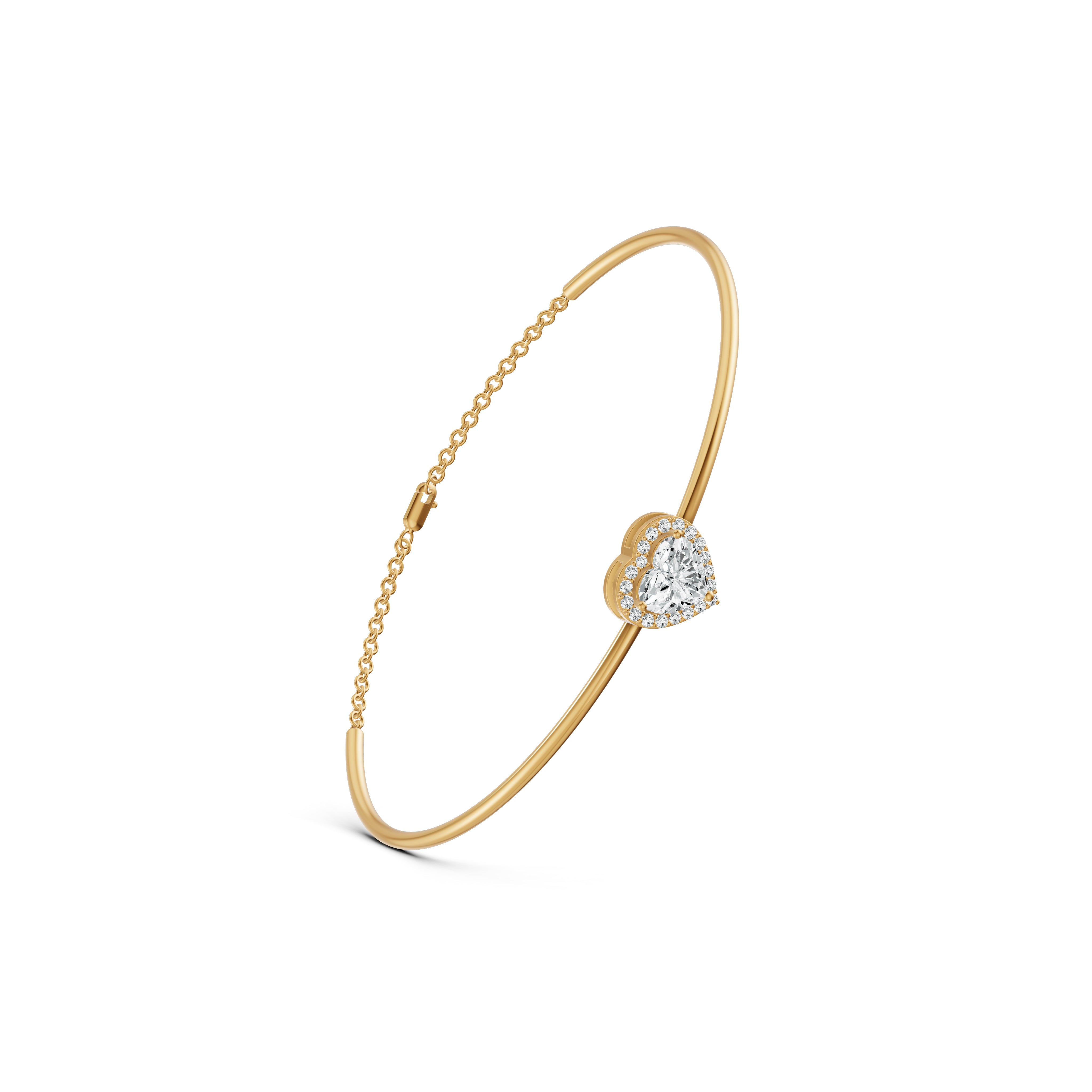 Solitaire Heart Diamond Bracelet