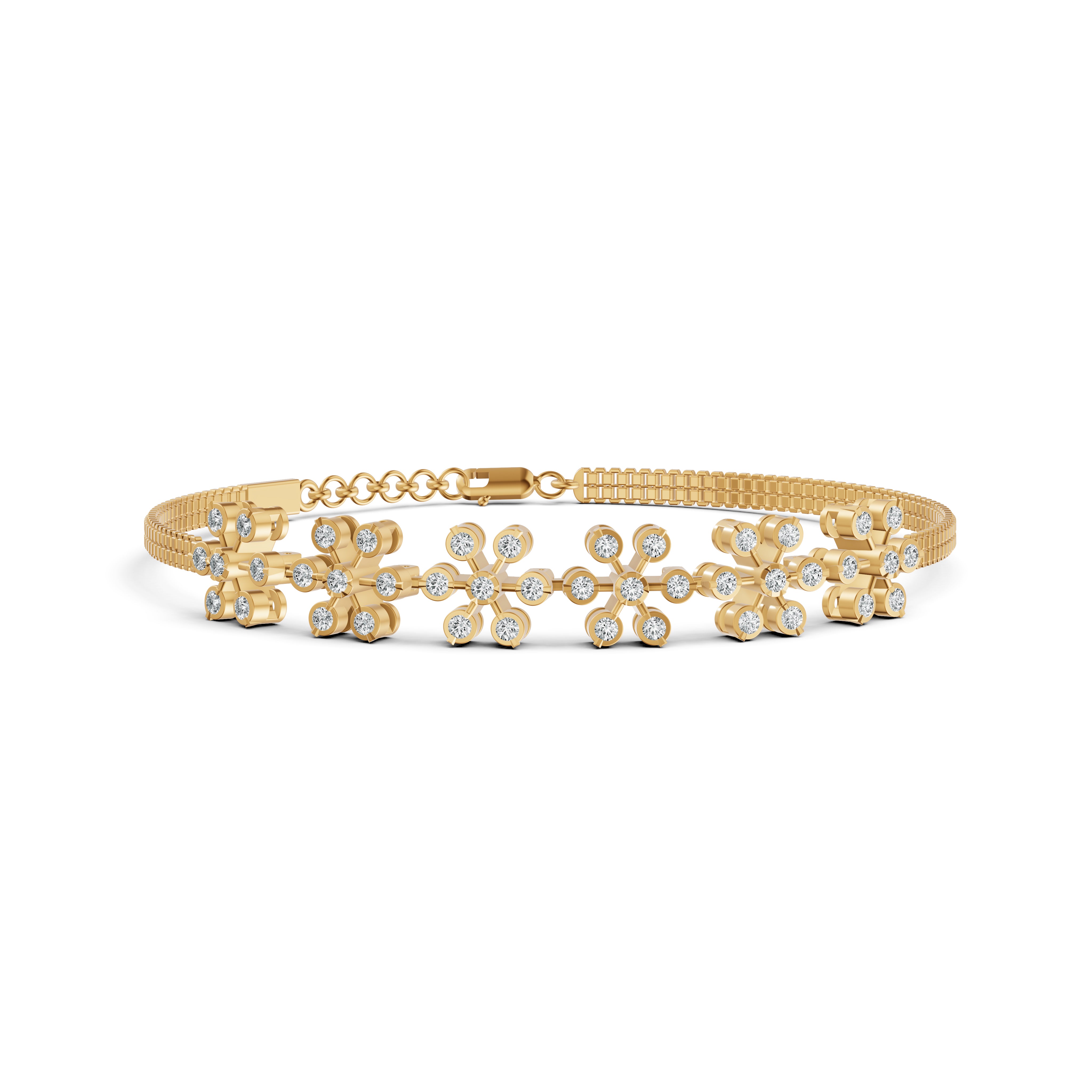 Floral Line Diamond Bracelet