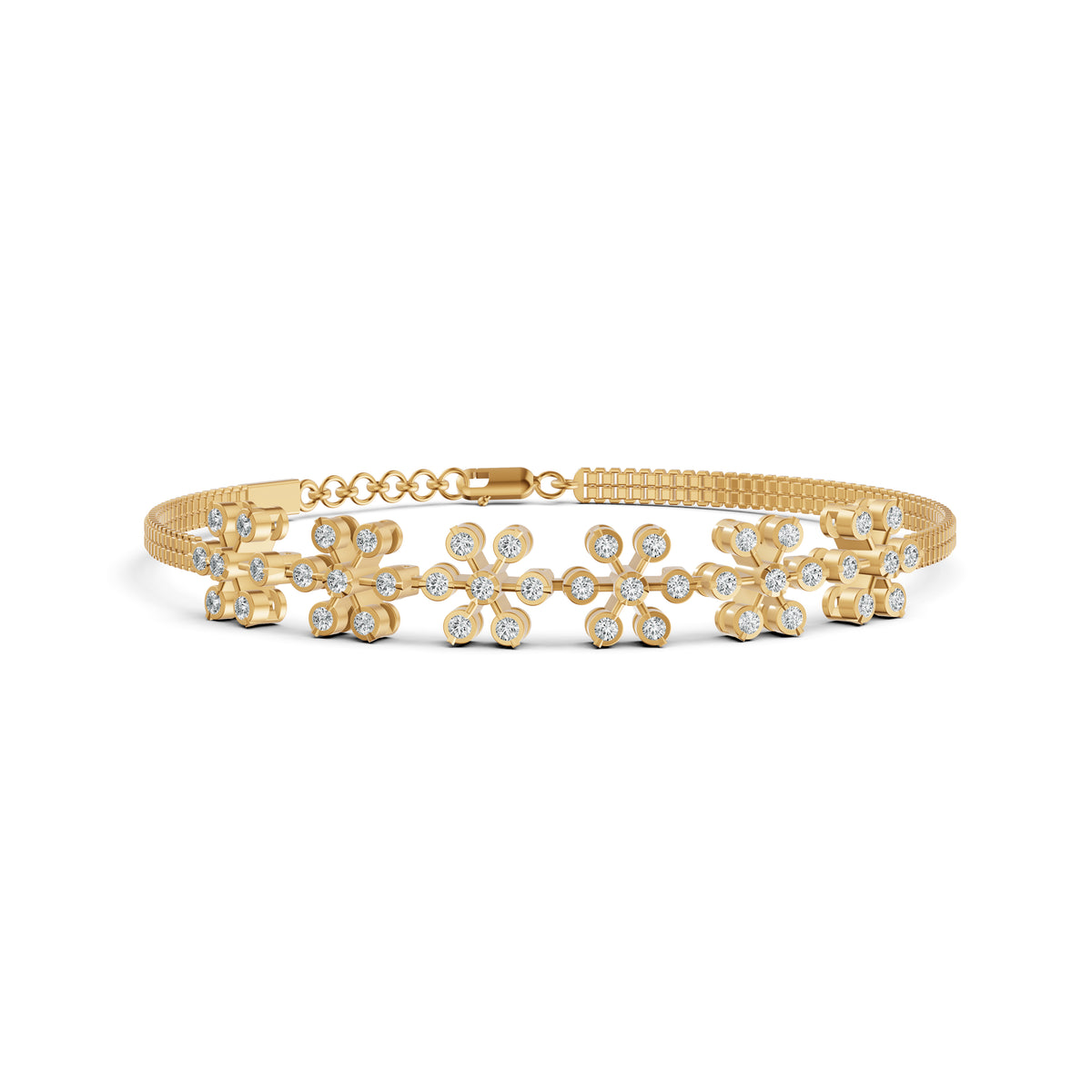 Floral Line Diamond Bracelet