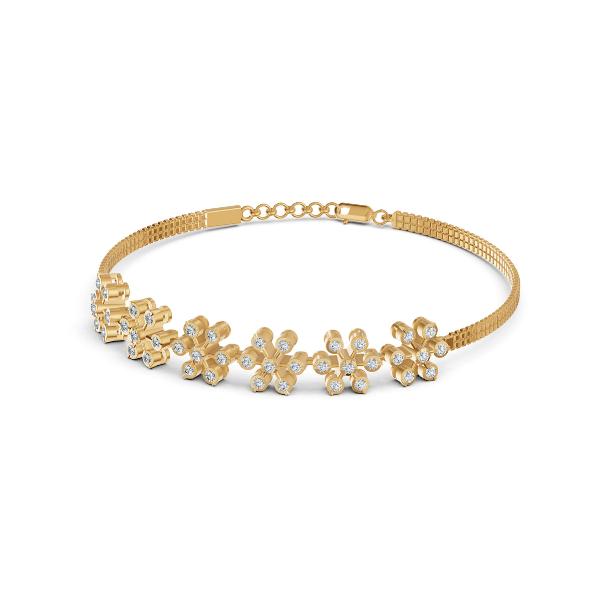 Floral Line Diamond Bracelet