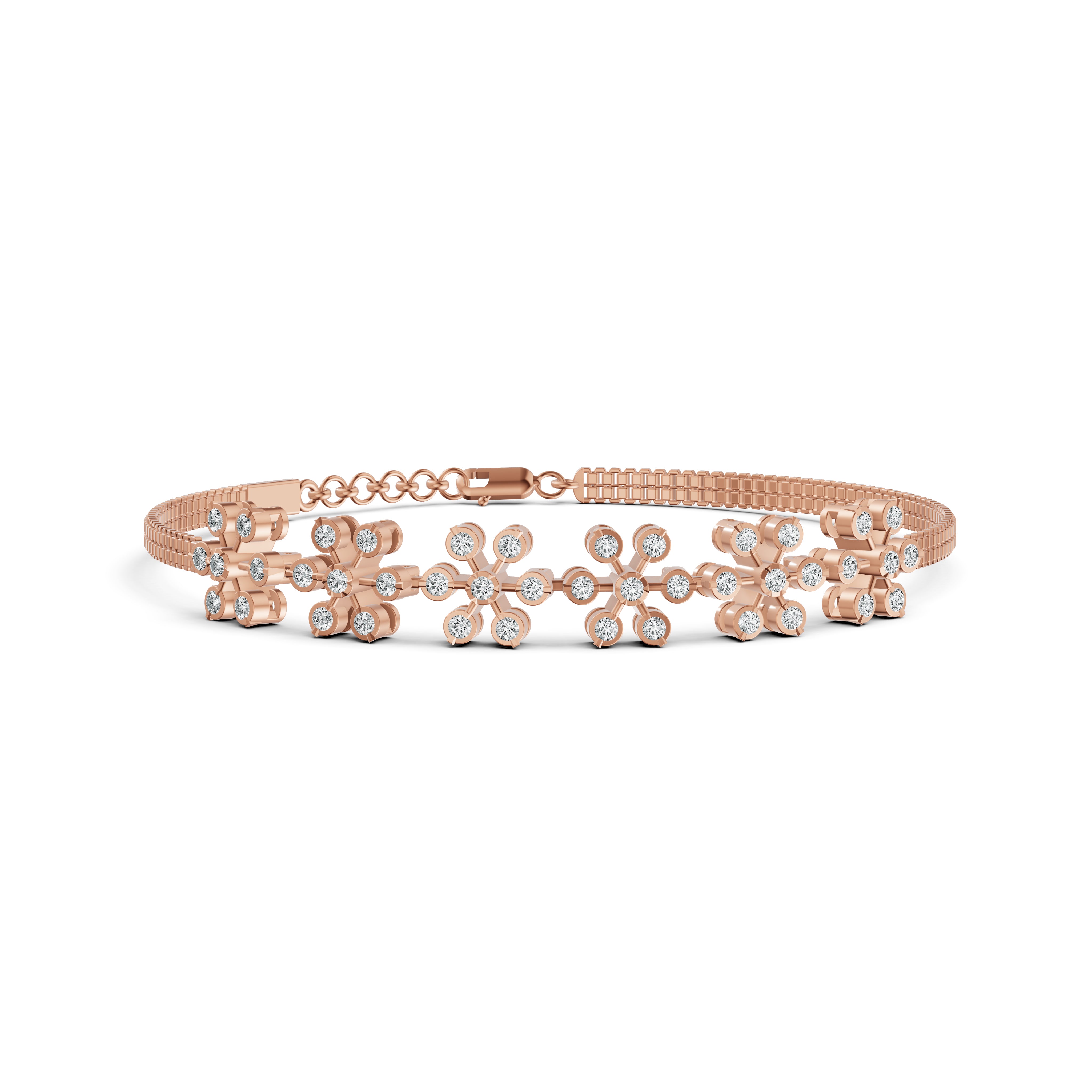 Floral Line Diamond Bracelet