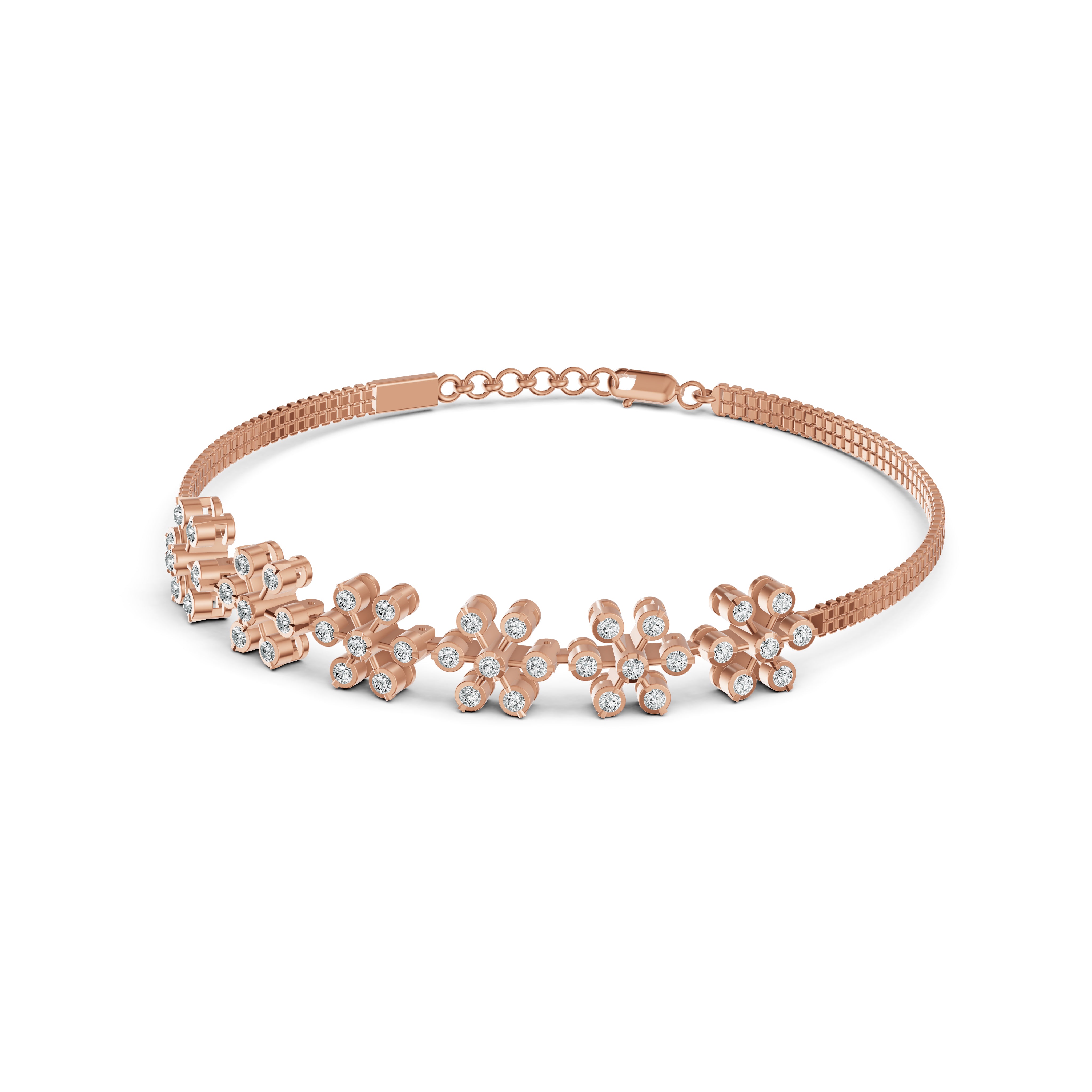 Floral Line Diamond Bracelet