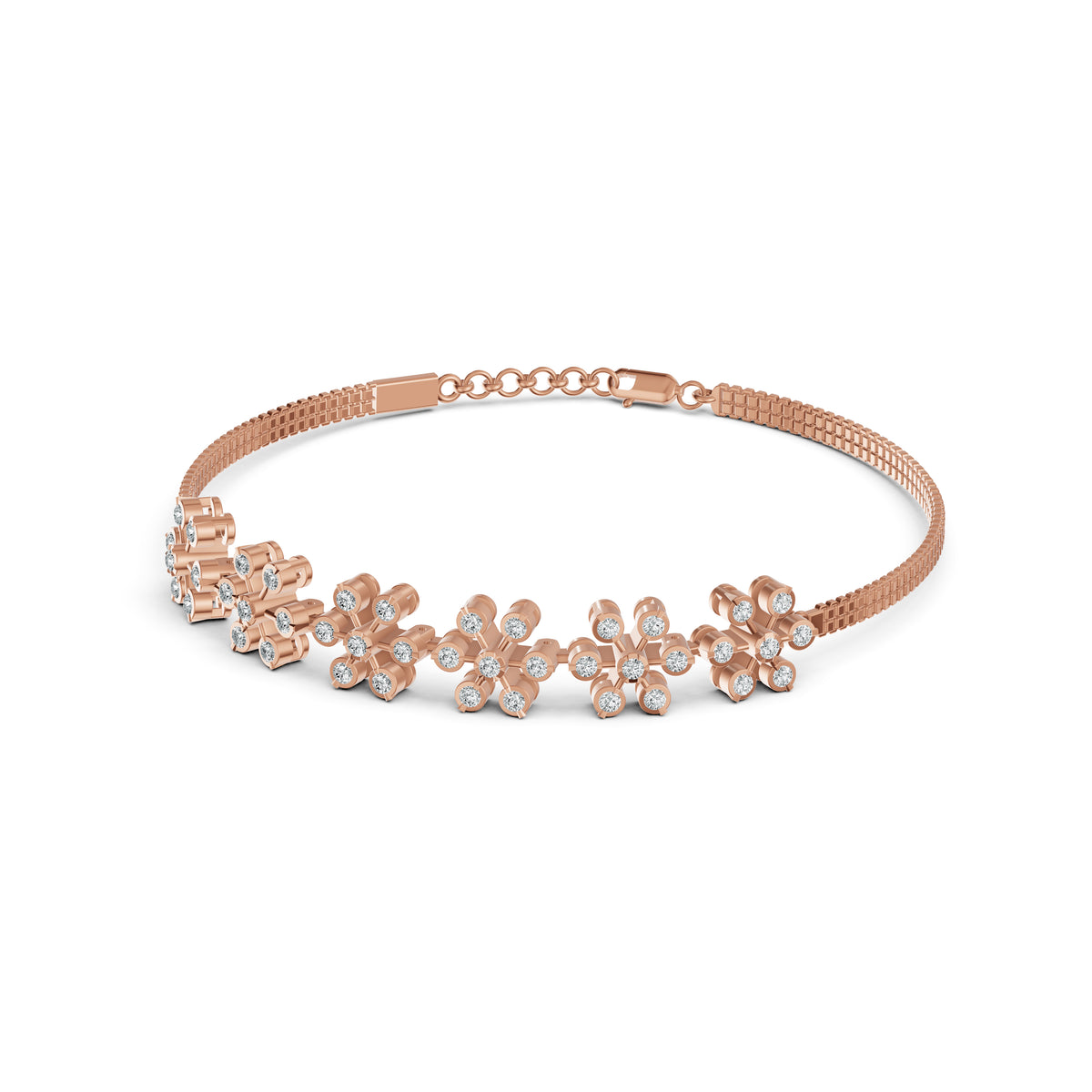 Floral Line Diamond Bracelet