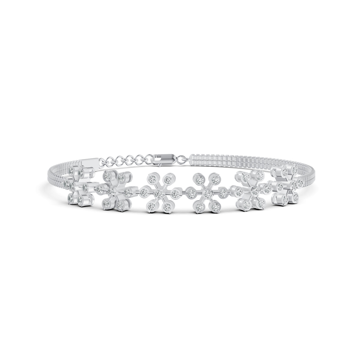 Floral Line Diamond Bracelet