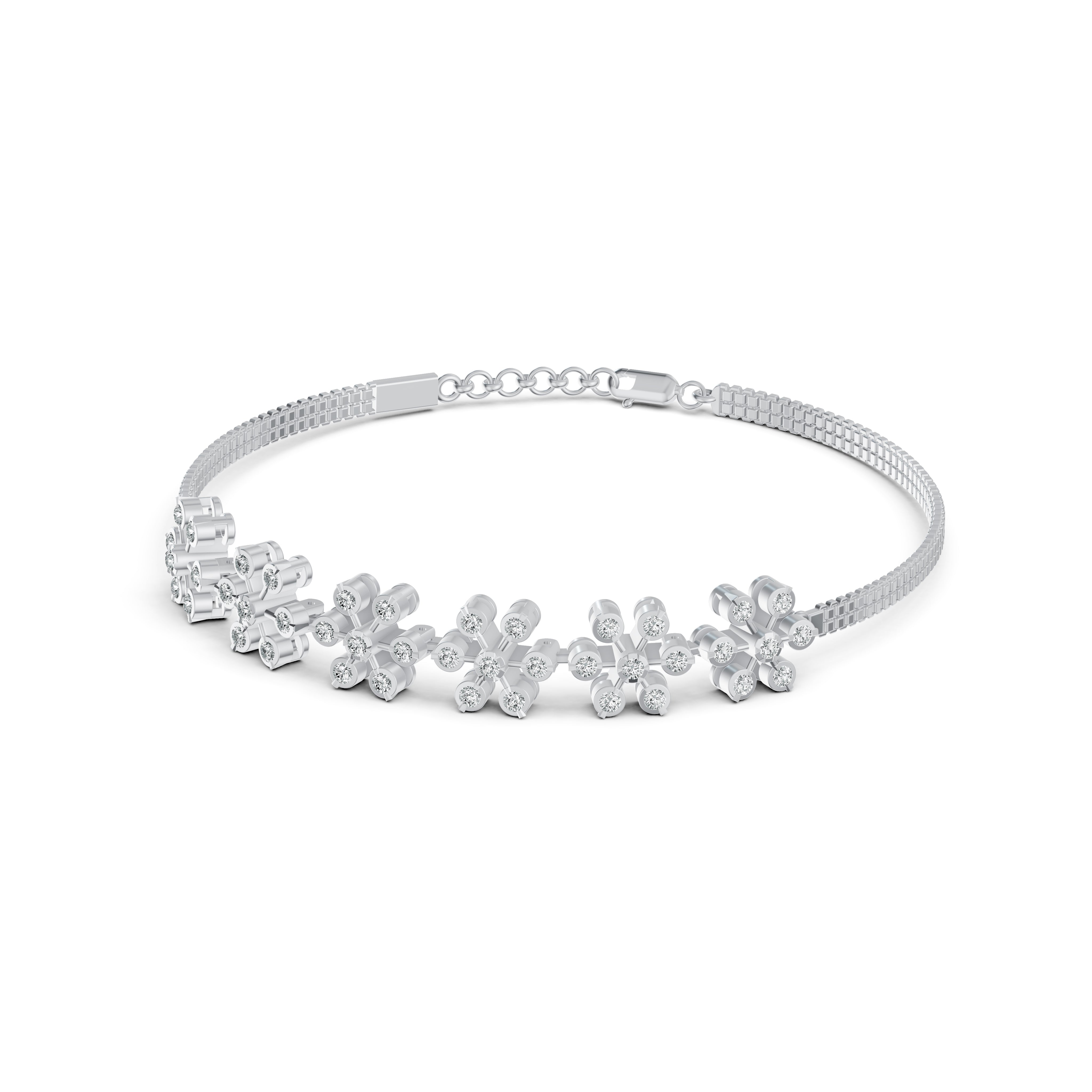 Floral Line Diamond Bracelet