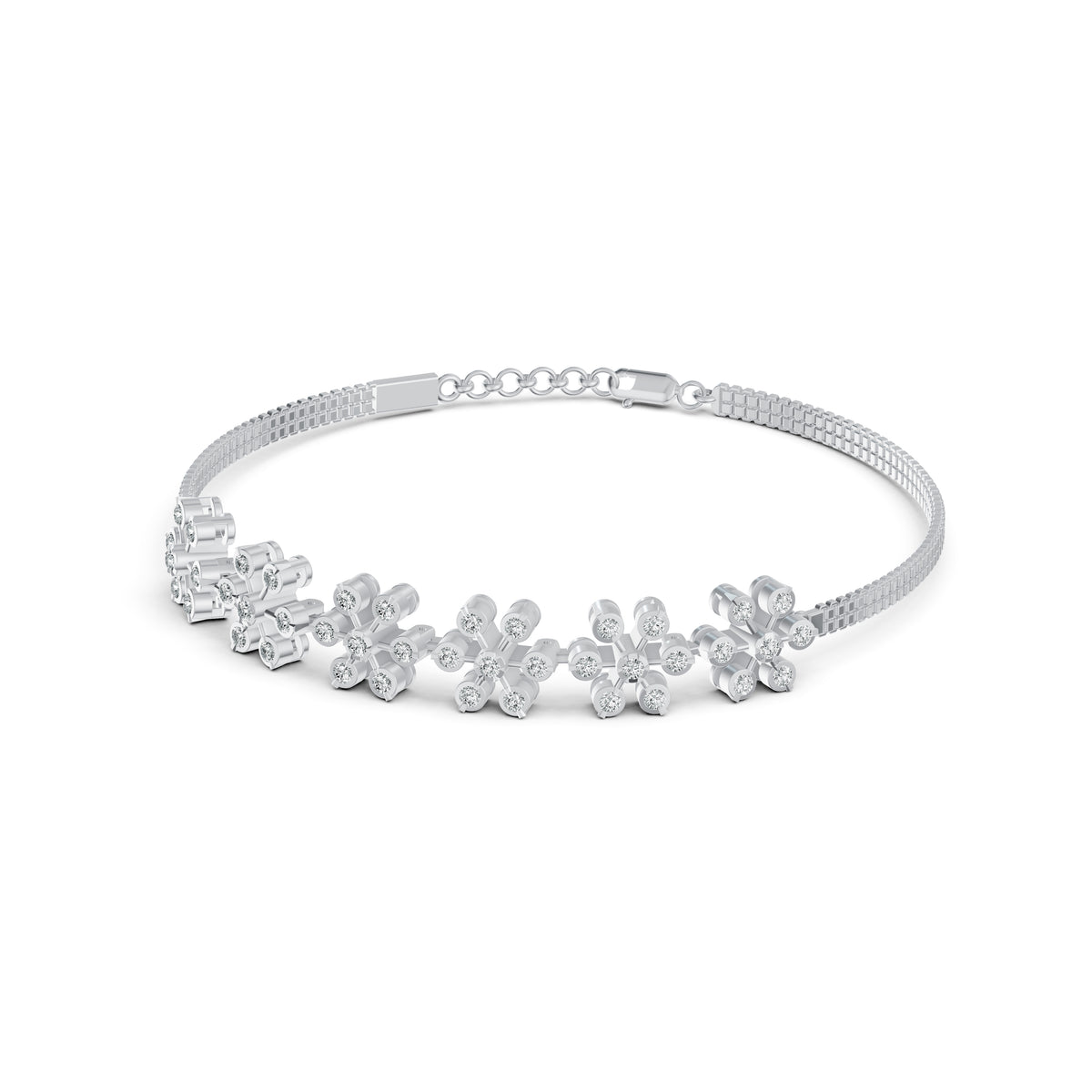 Floral Line Diamond Bracelet