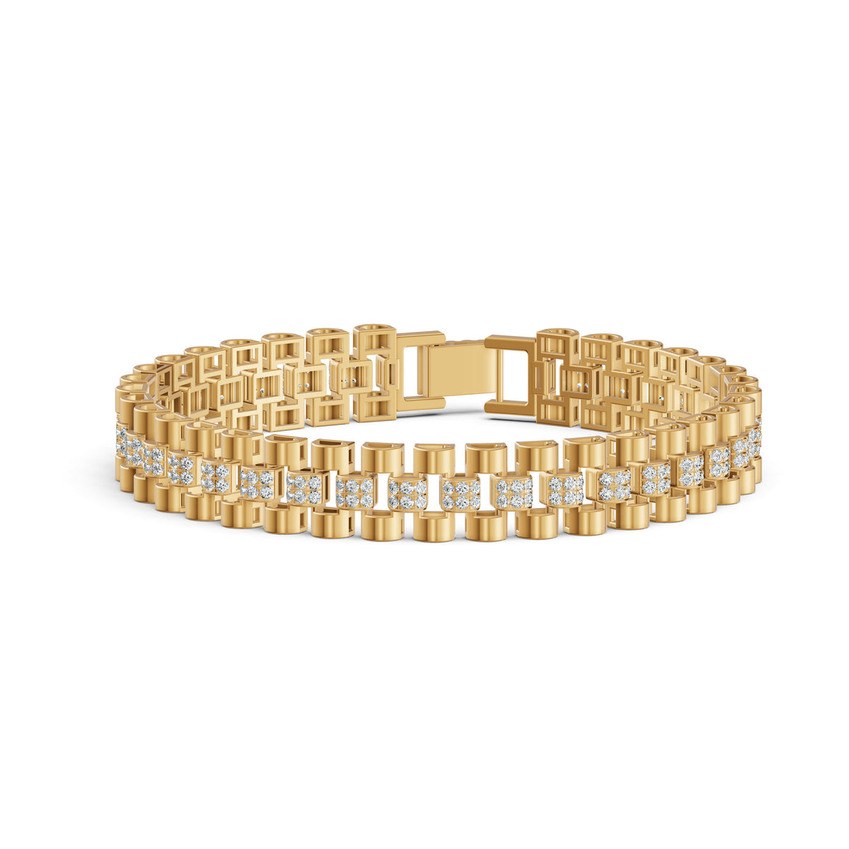Column Link Diamond Bracelet