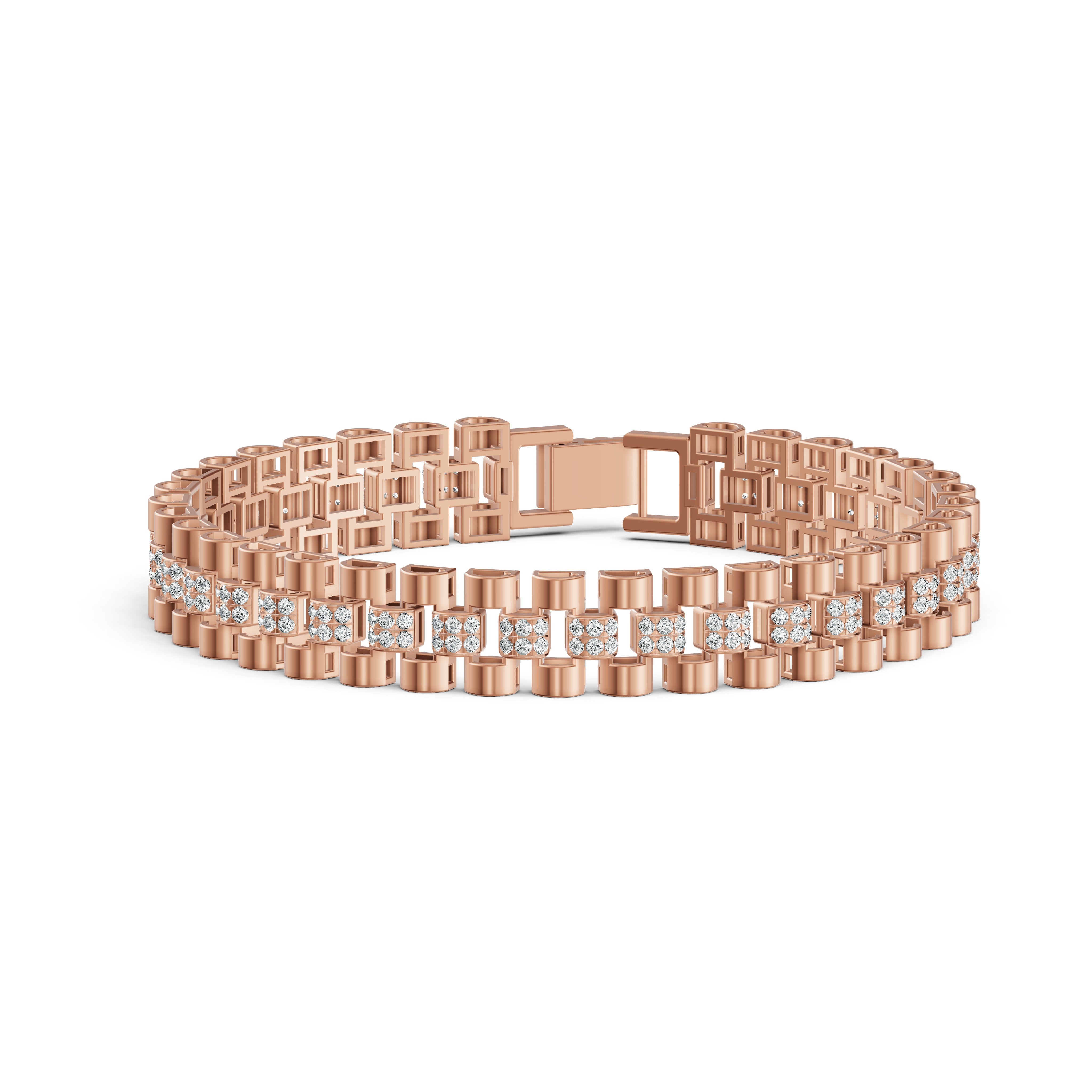 Column Link Diamond Bracelet