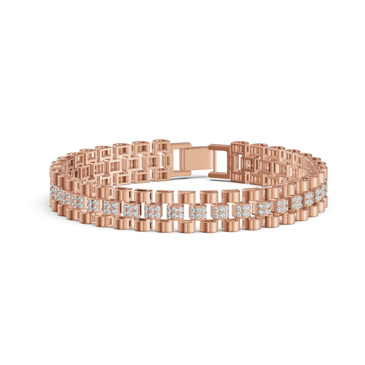 Column Link Diamond Bracelet
