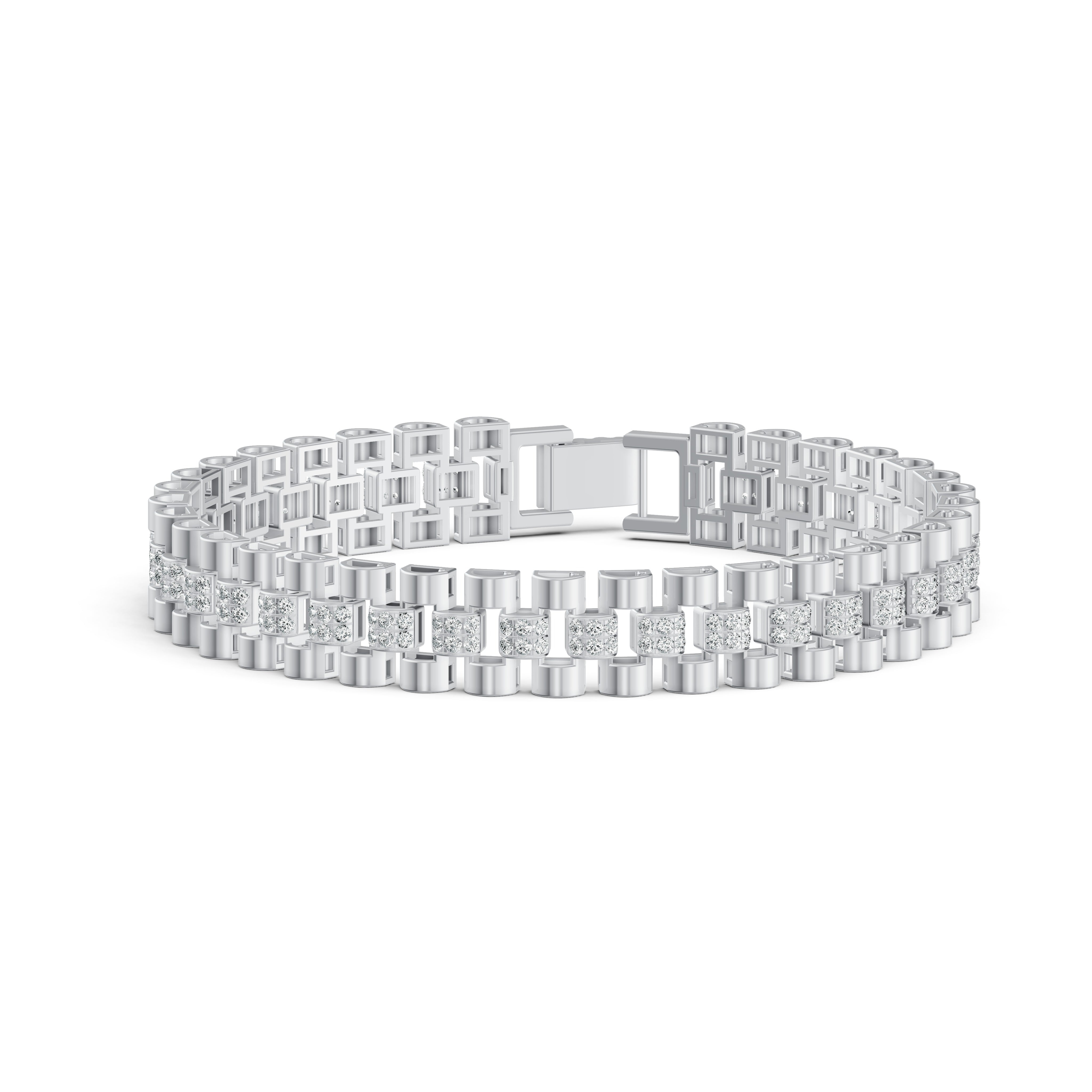 Column Link Diamond Bracelet