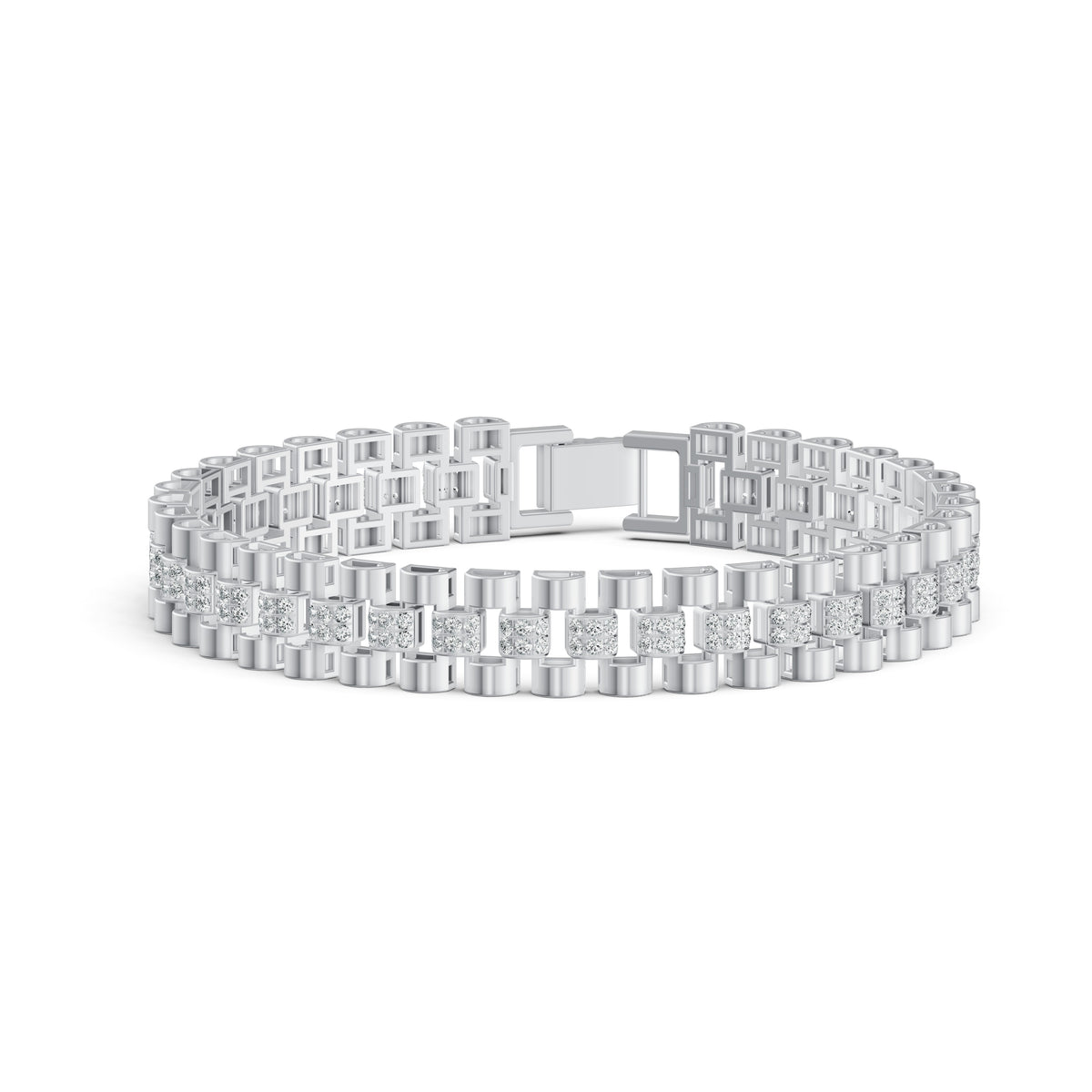 Column Link Diamond Bracelet