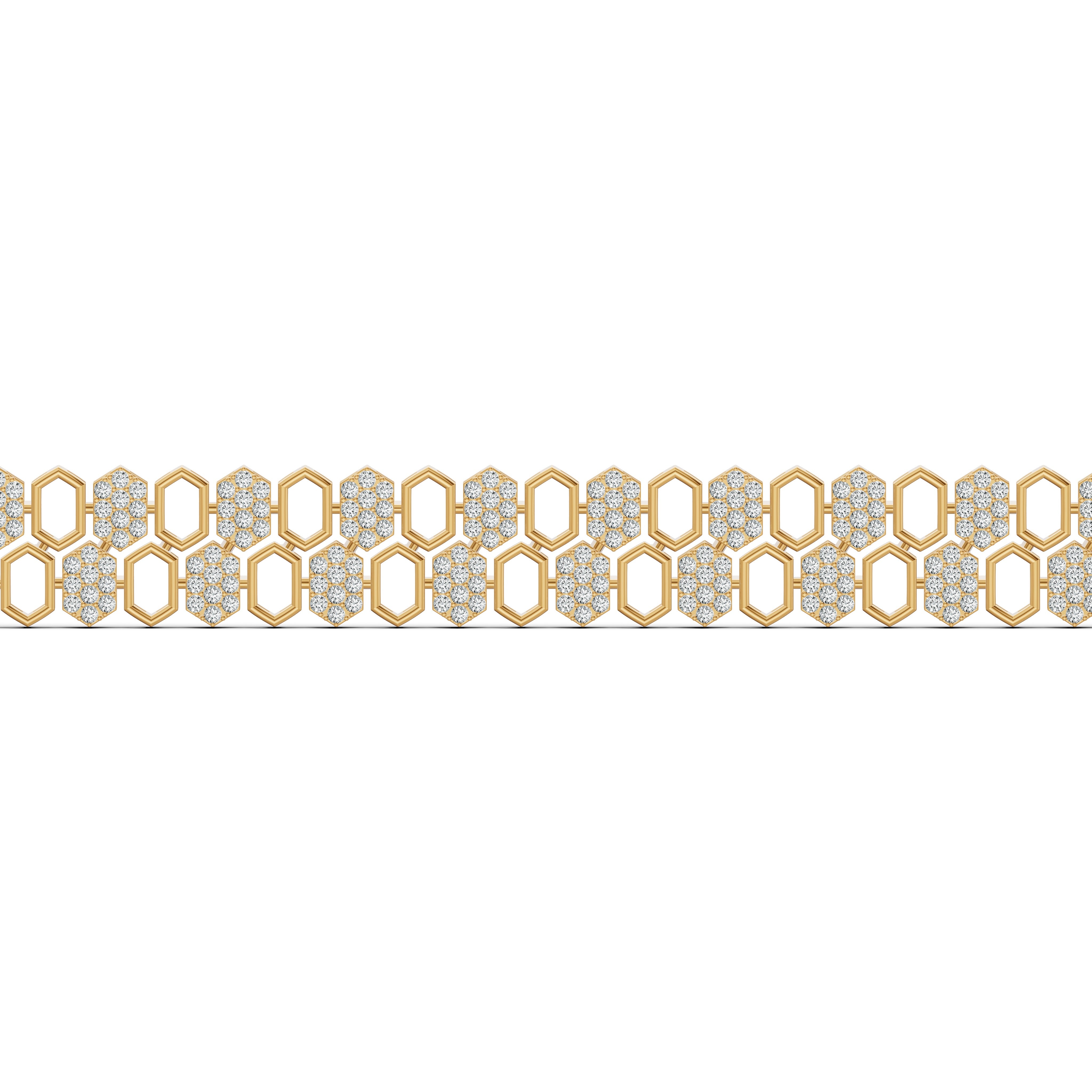 Hexa Link Diamond Bracelet