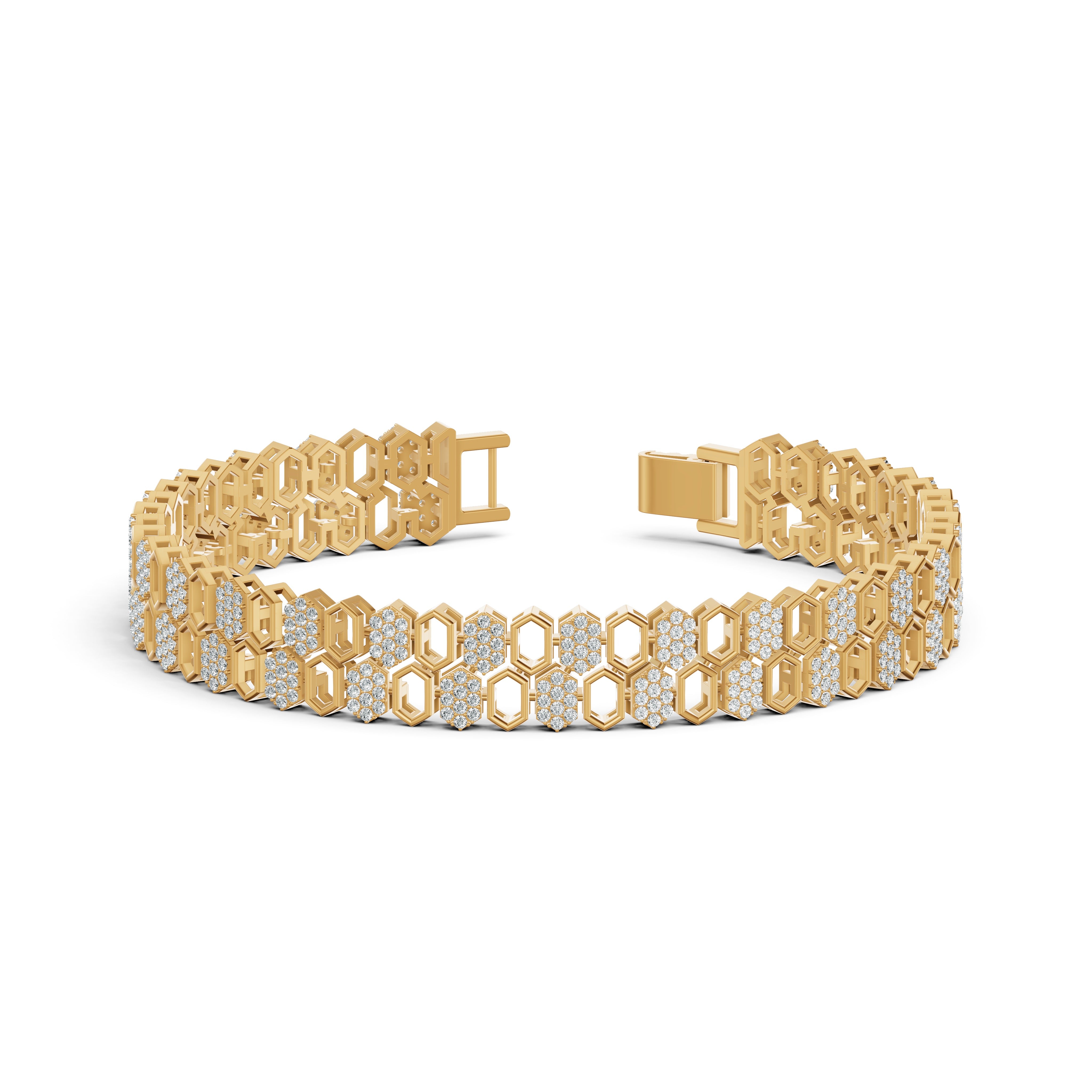 Hexa Link Diamond Bracelet