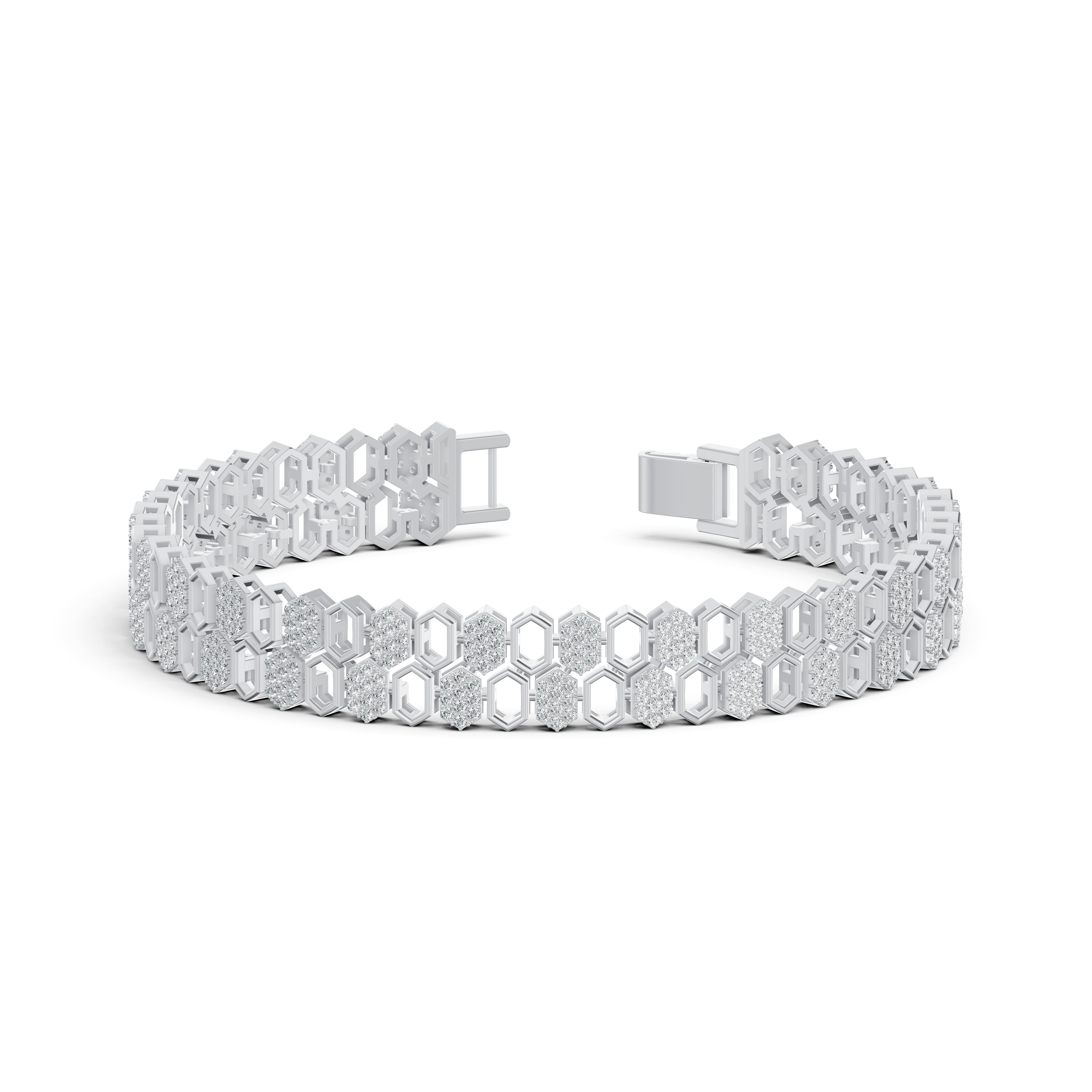 Hexa Link Diamond Bracelet