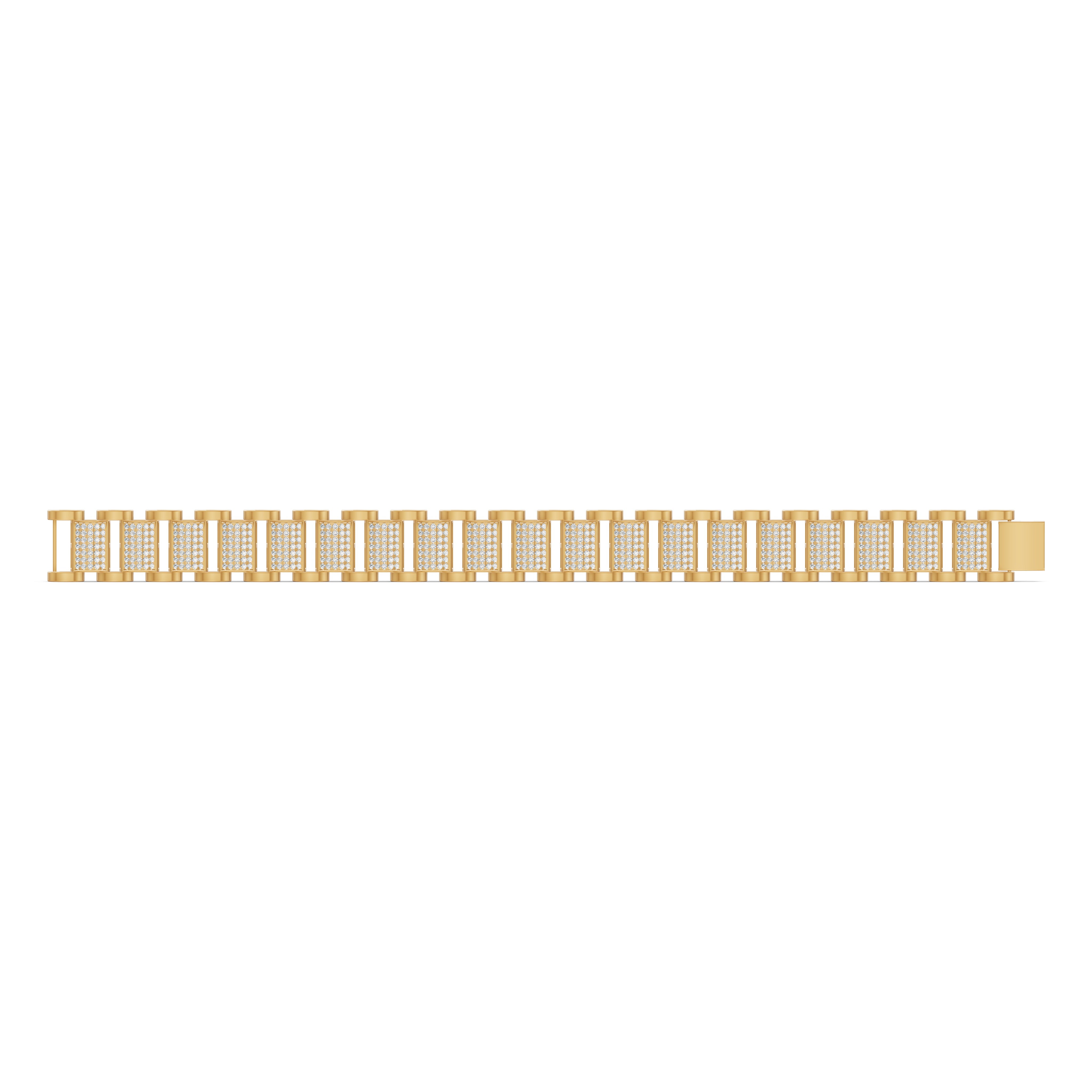 Structured Link Diamond Bracelet