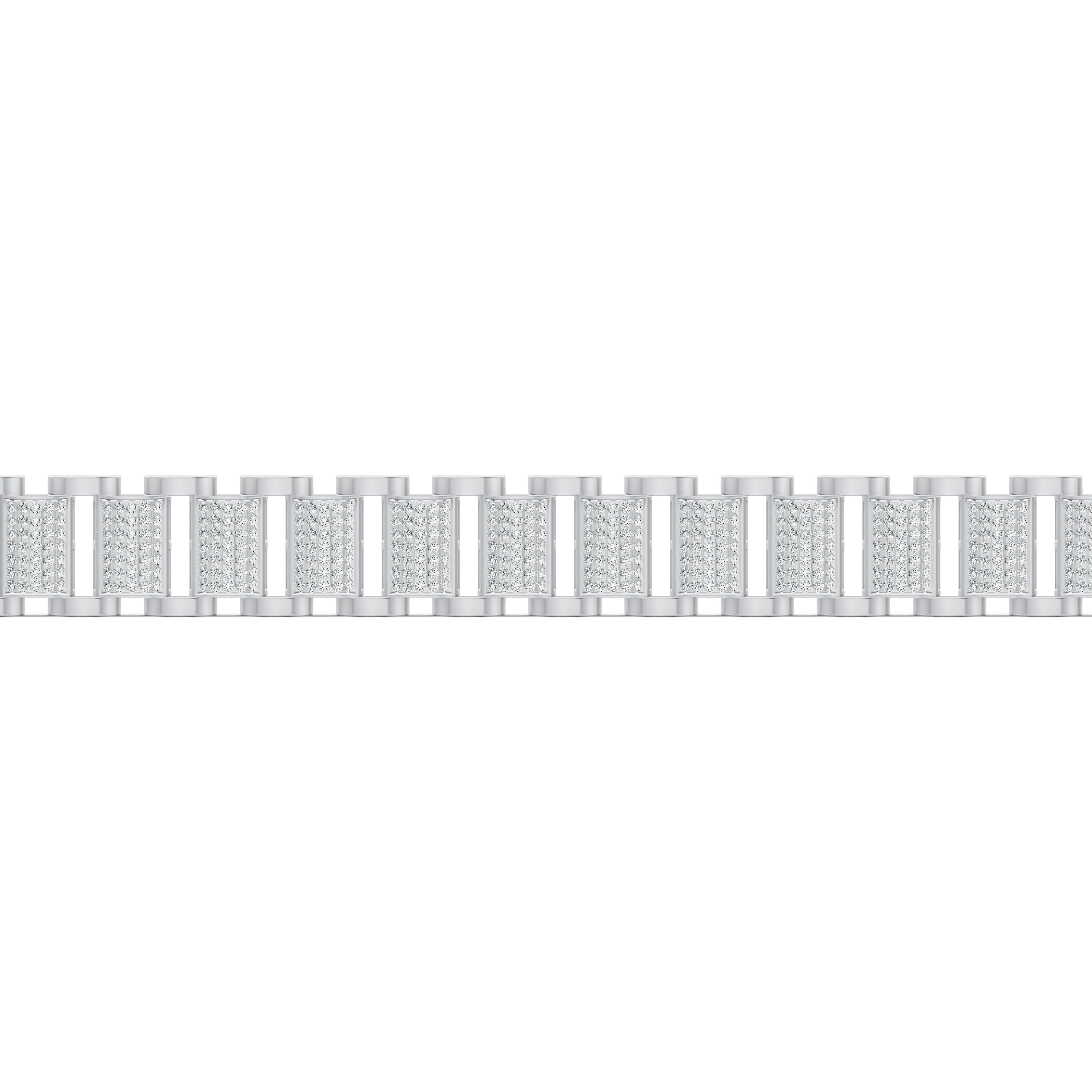 Structured Link Diamond Bracelet