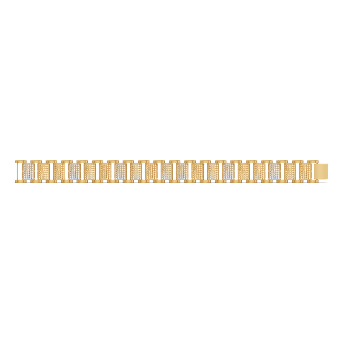 Structured Link Diamond Bracelet