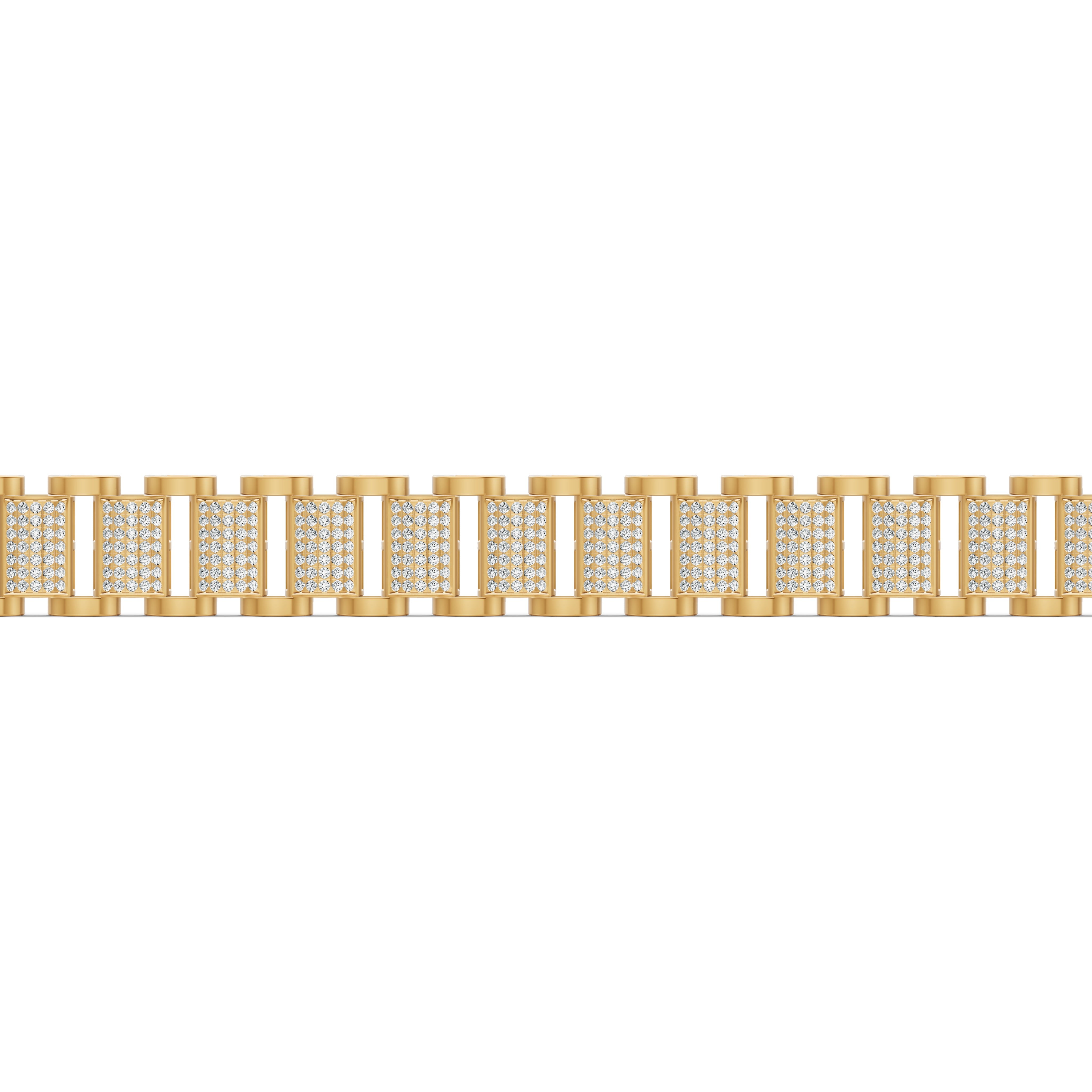 Structured Link Diamond Bracelet