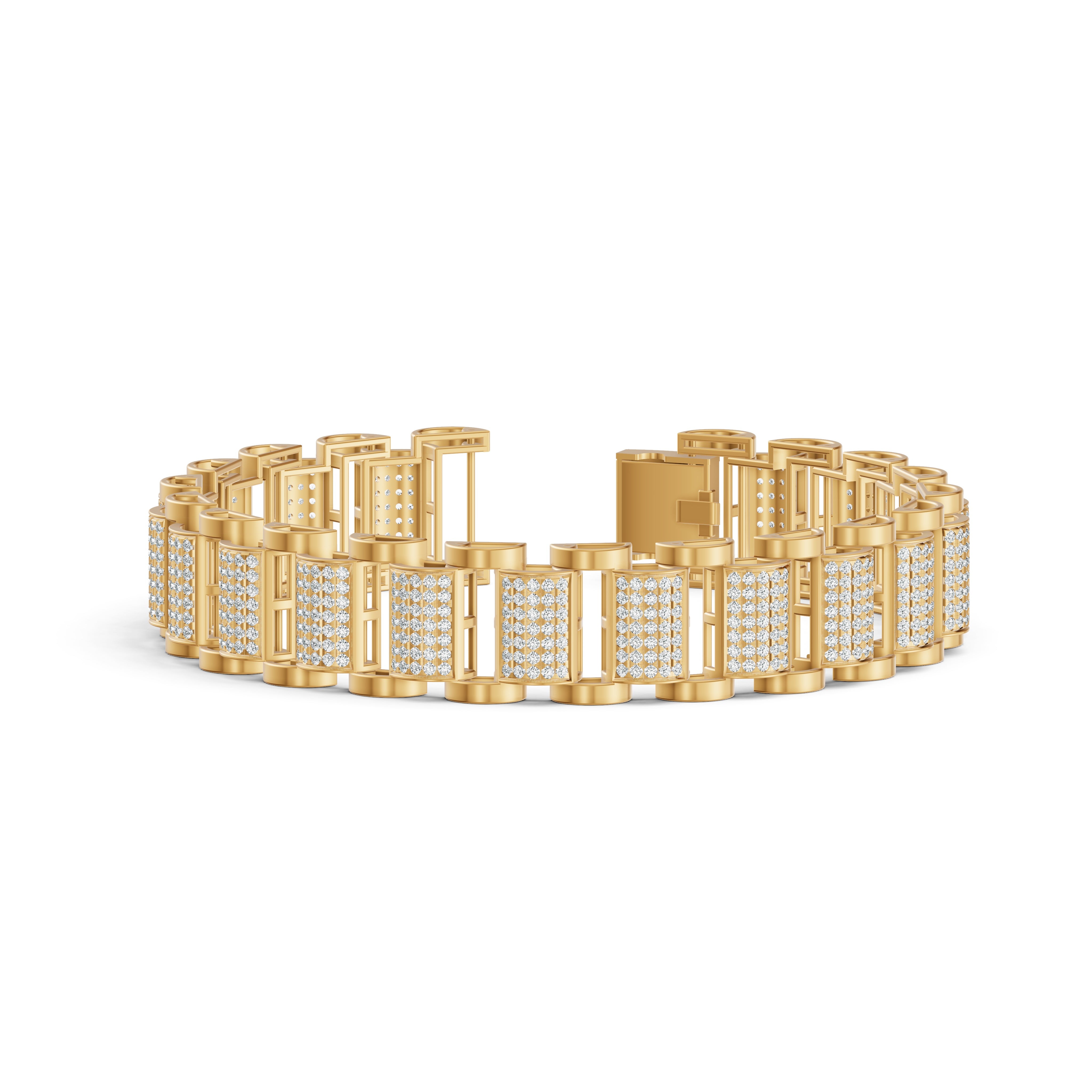 Structured Link Diamond Bracelet