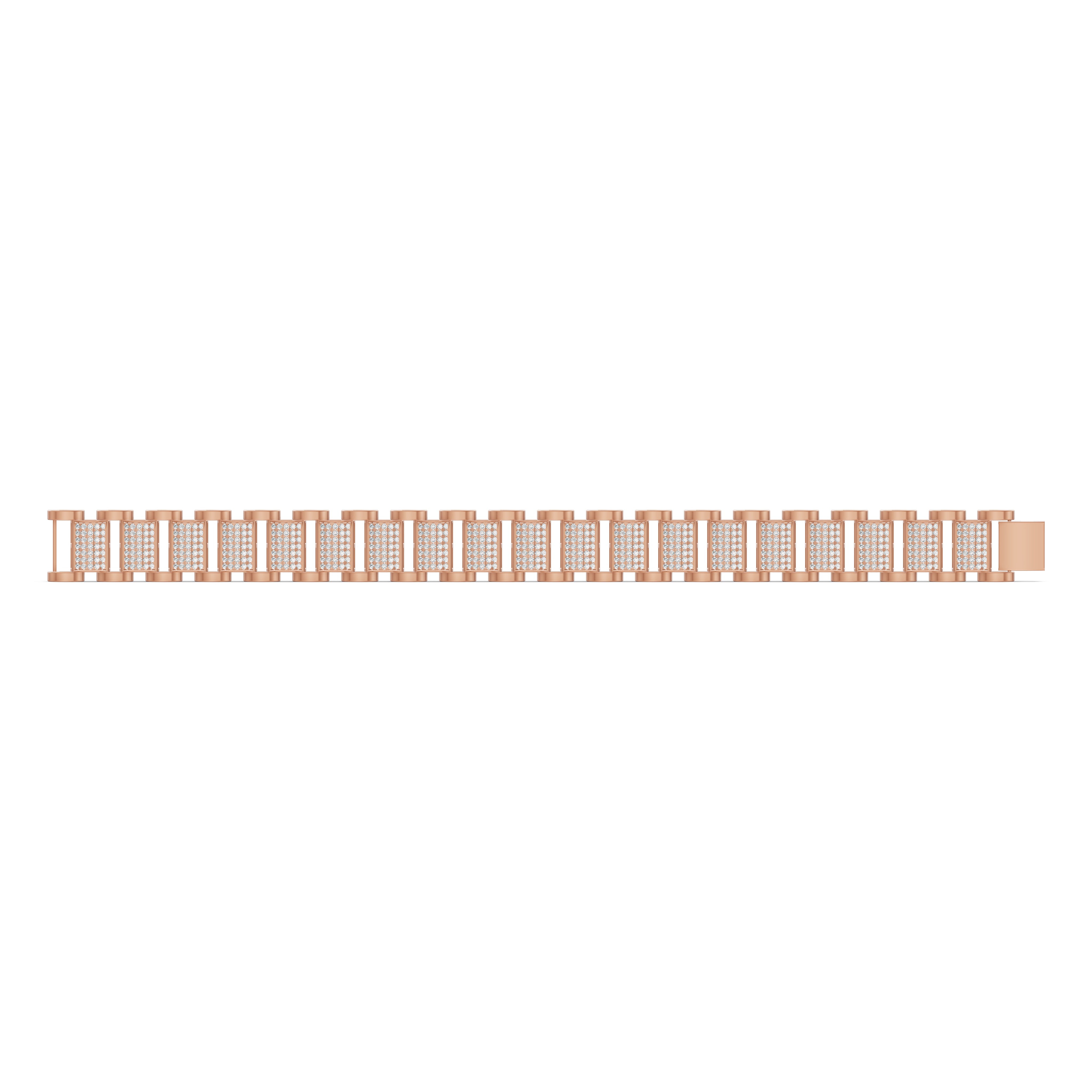 Structured Link Diamond Bracelet