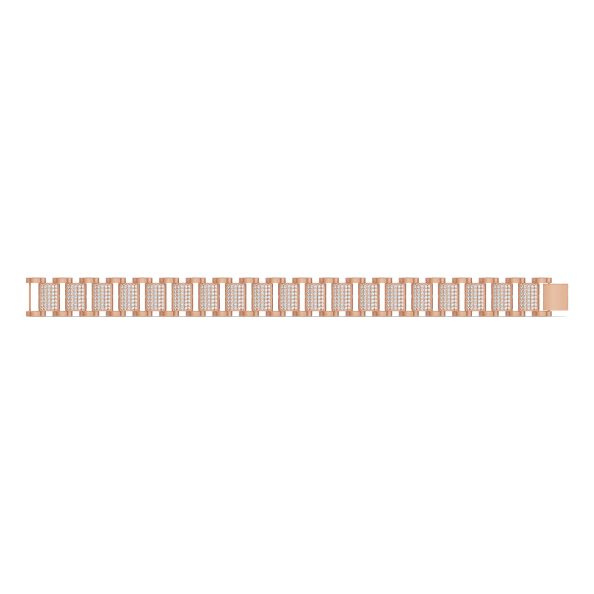 Structured Link Diamond Bracelet