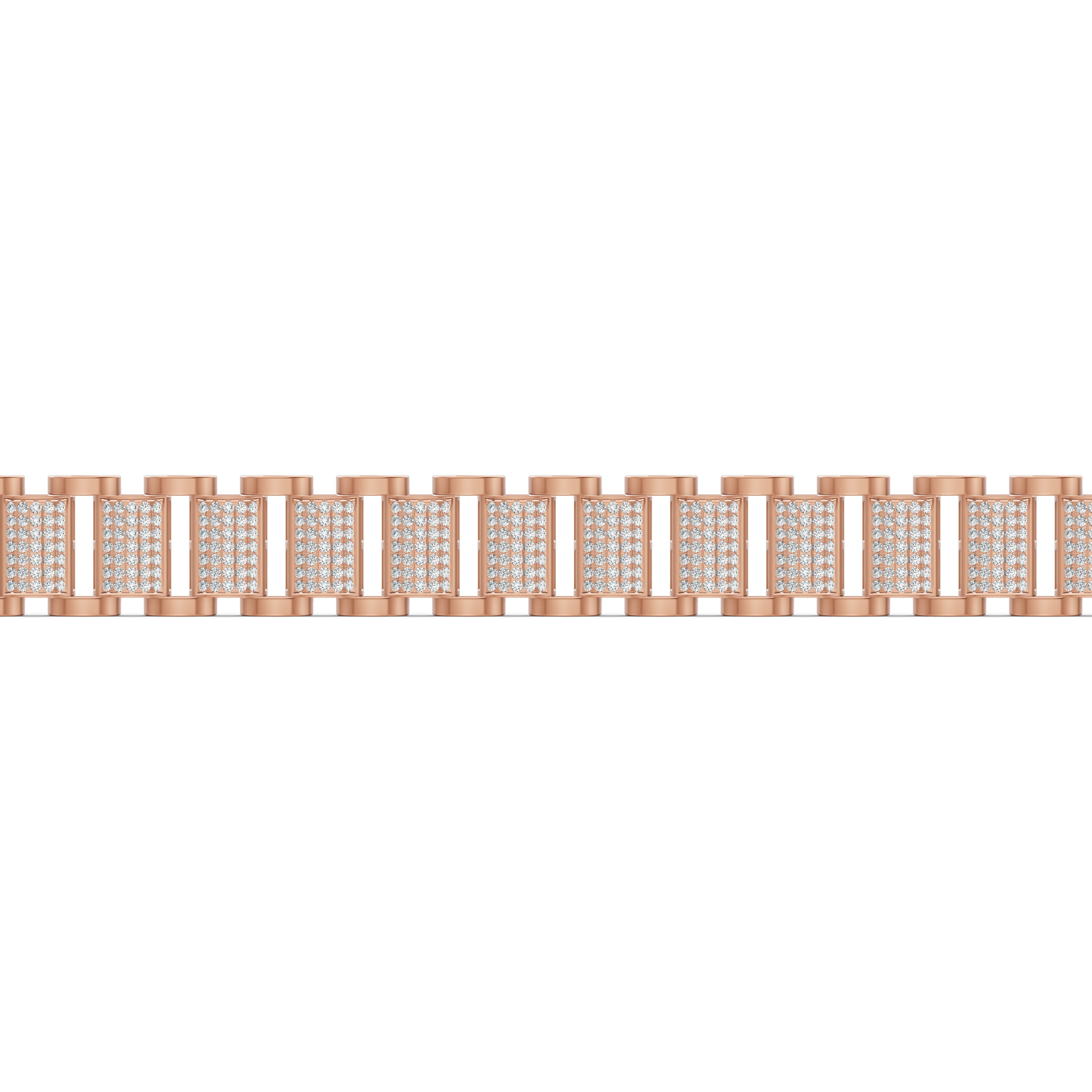 Structured Link Diamond Bracelet