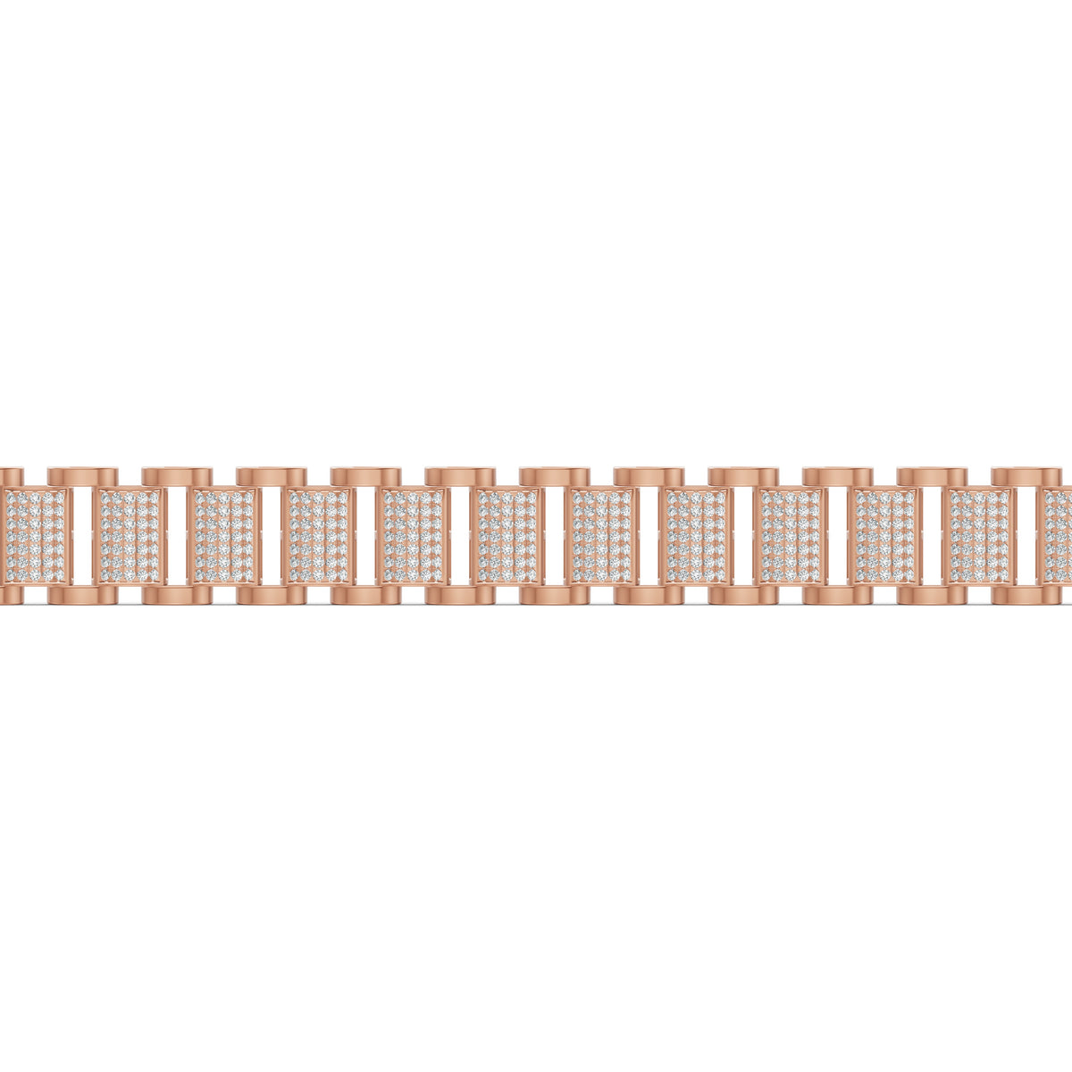 Structured Link Diamond Bracelet