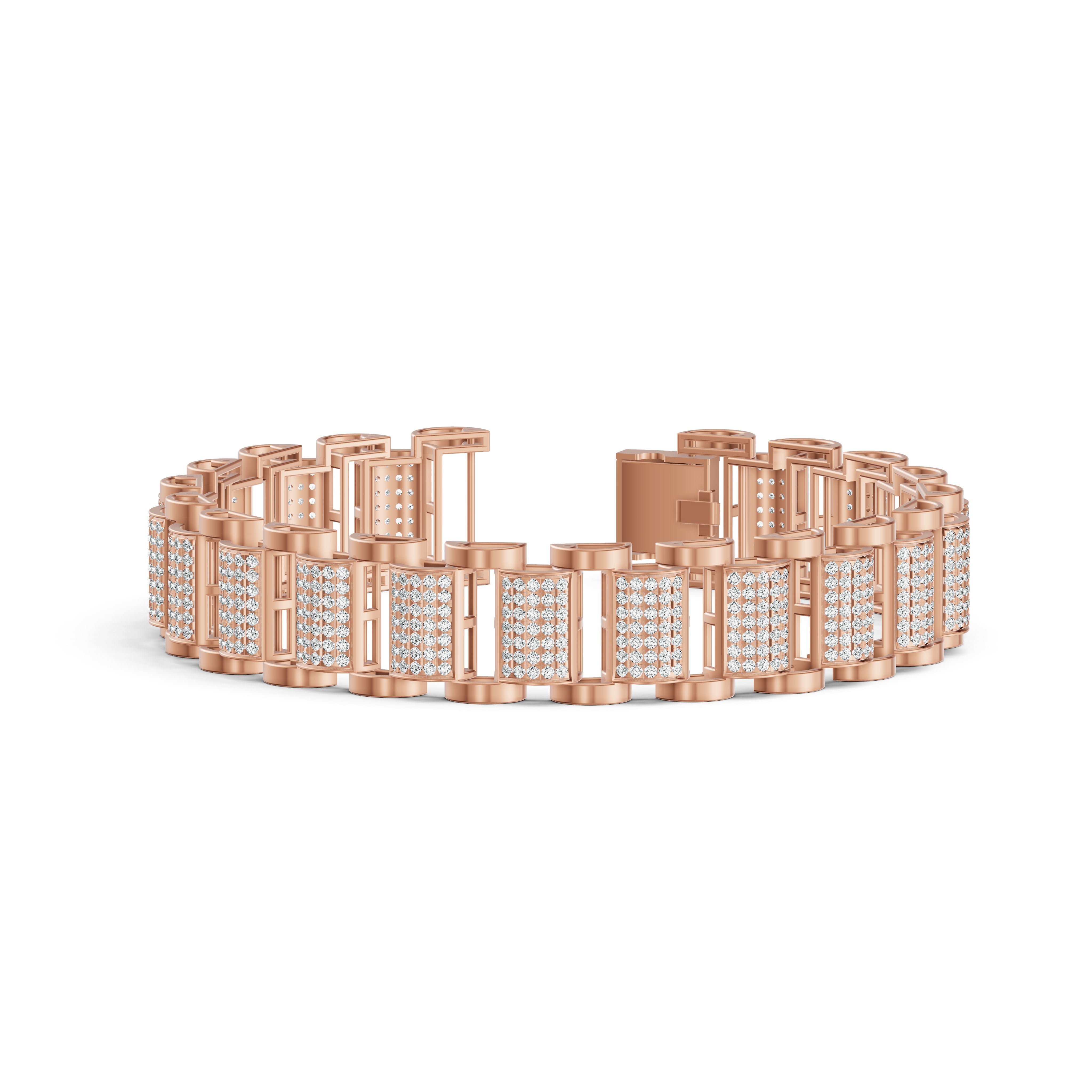 Structured Link Diamond Bracelet