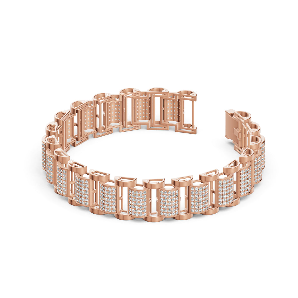 Structured Link Diamond Bracelet