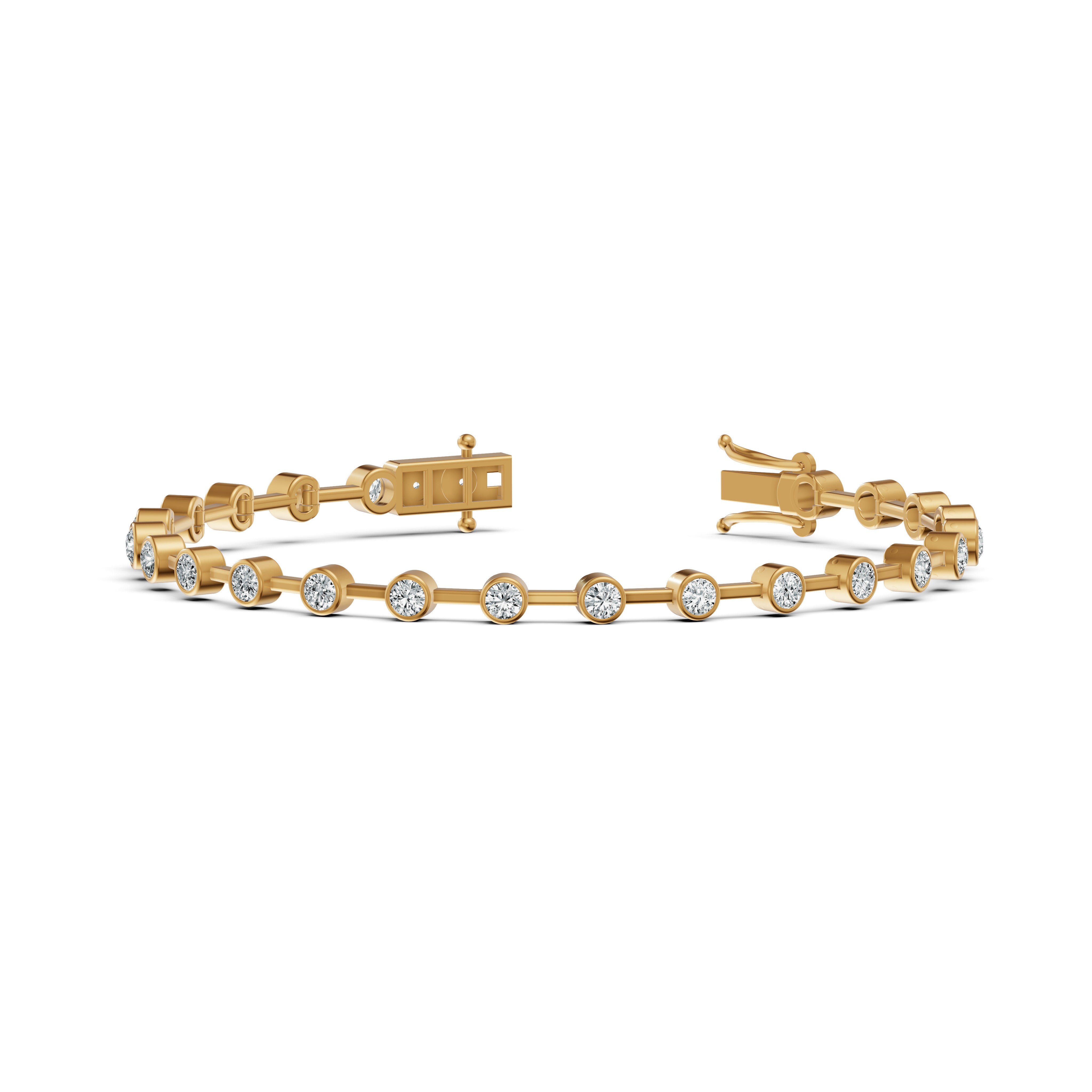 Spaced Bezel Diamond Tennis Bracelet