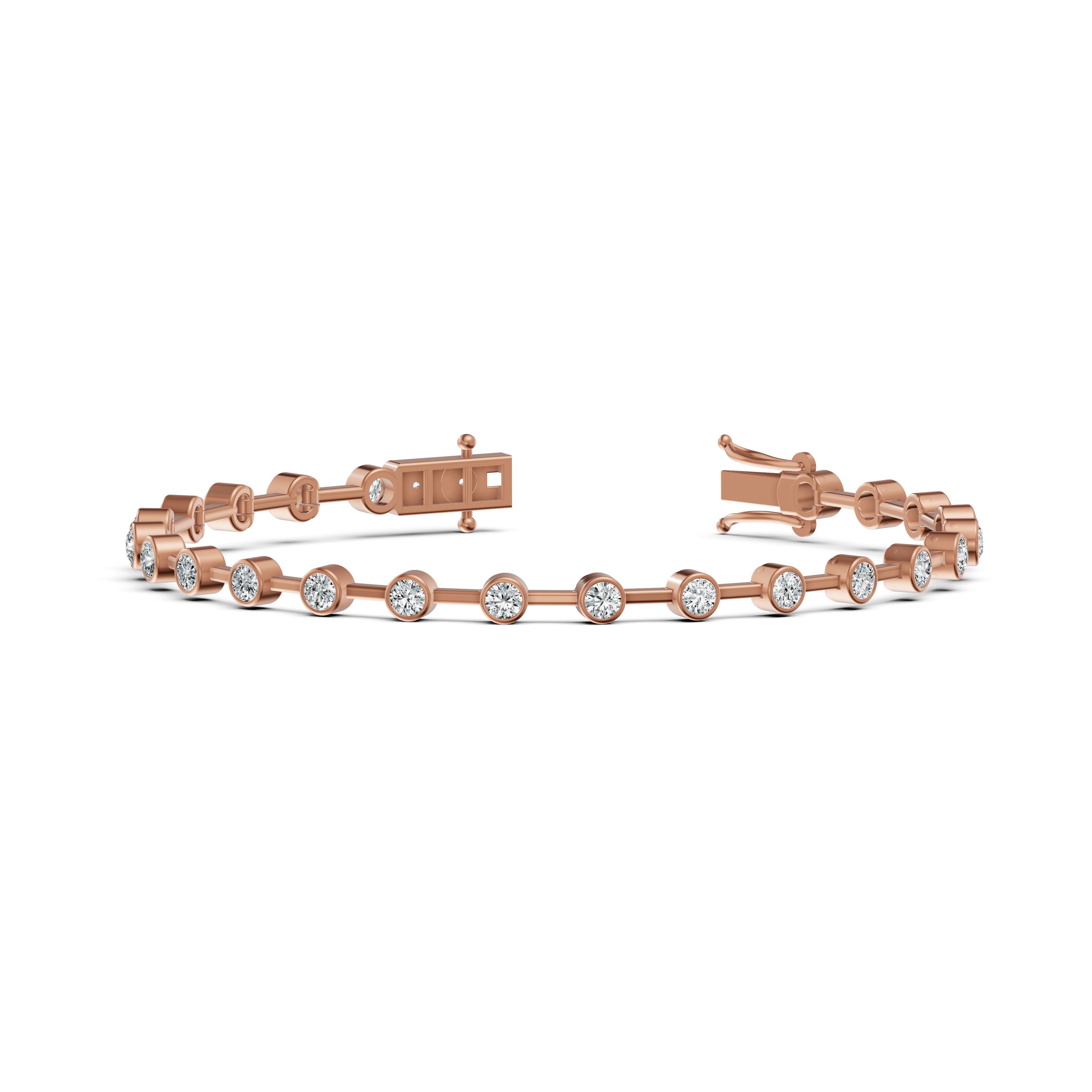 Spaced Bezel Diamond Tennis Bracelet