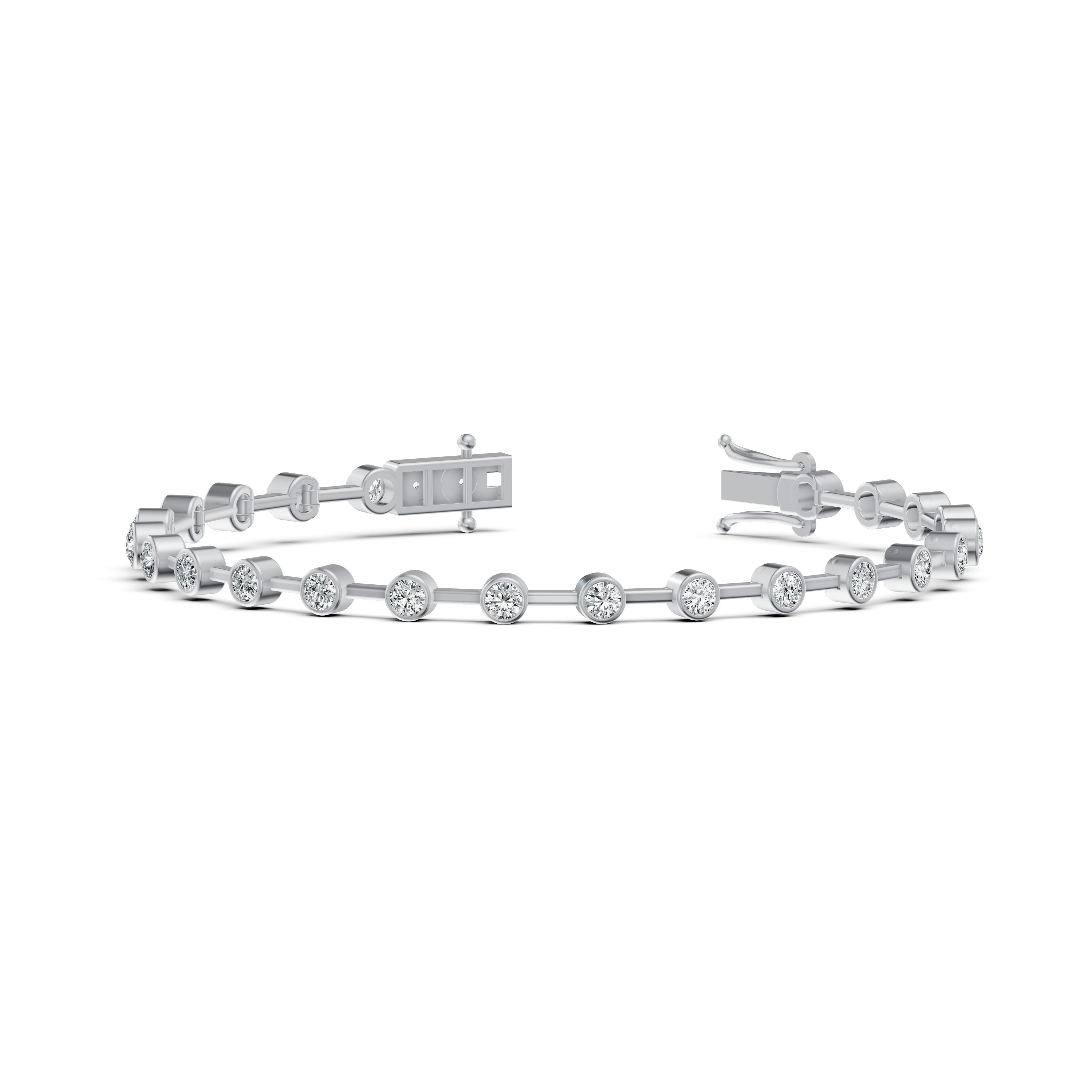 Spaced Bezel Diamond Tennis Bracelet