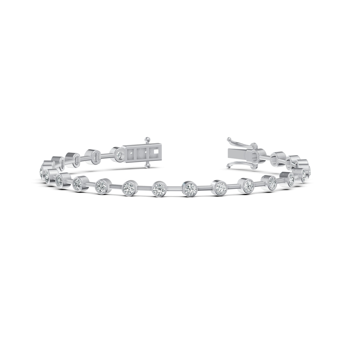 Spaced Bezel Diamond Tennis Bracelet