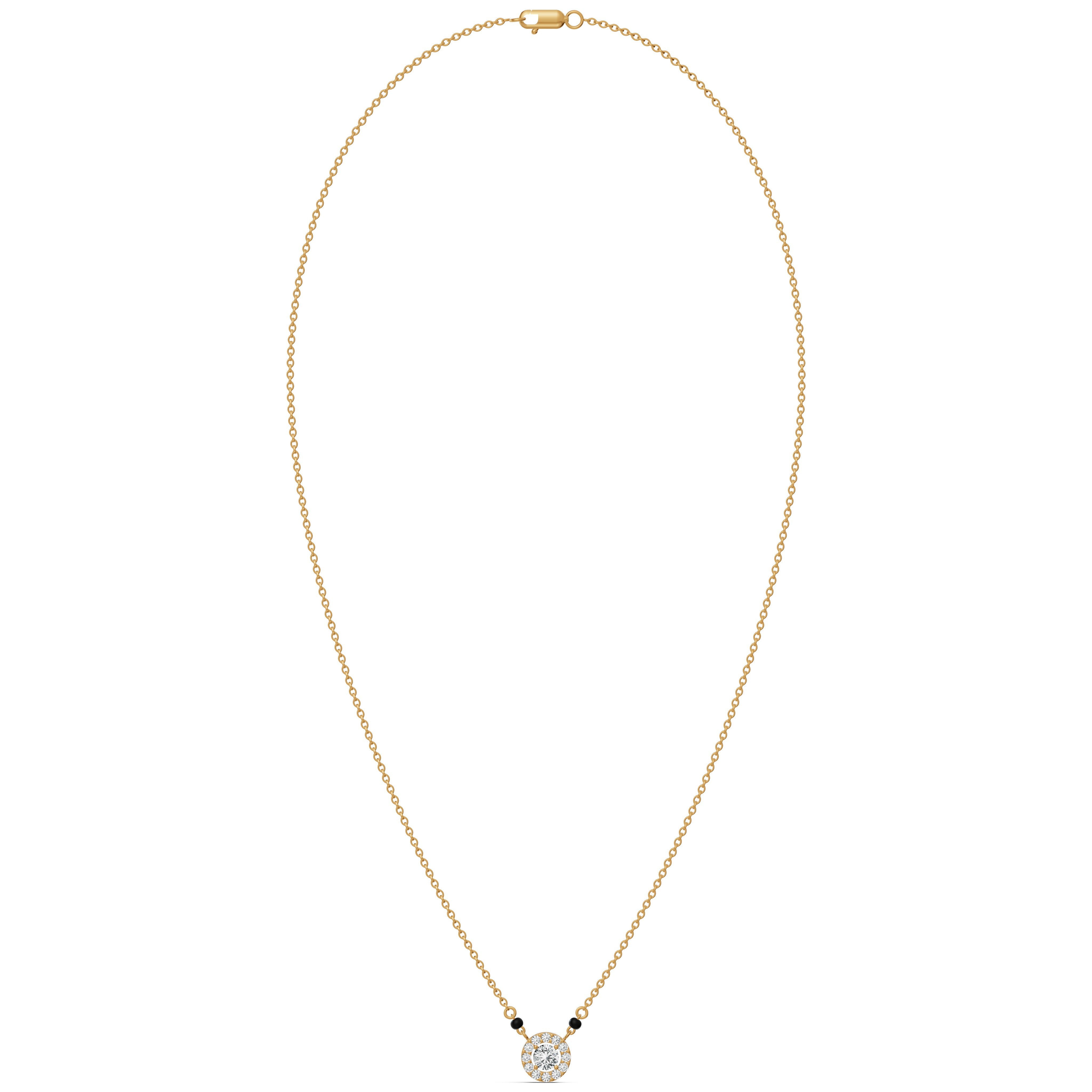 Round Halo Solitaire Mangalsutra