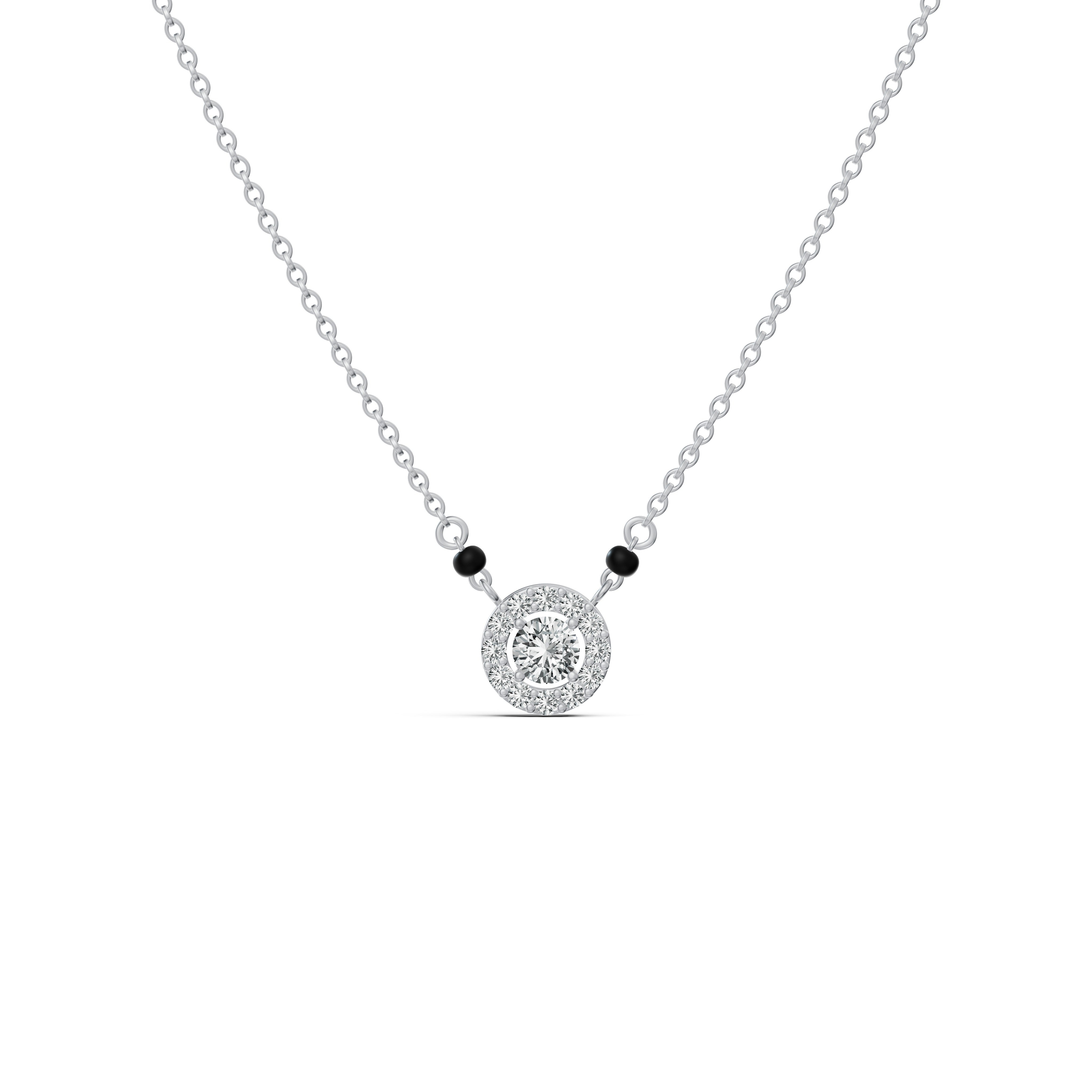 Round Halo Solitaire Mangalsutra