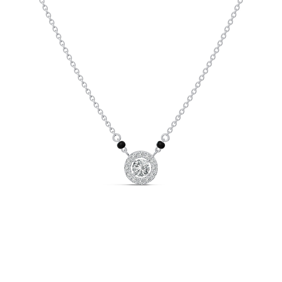 Round Halo Solitaire Mangalsutra